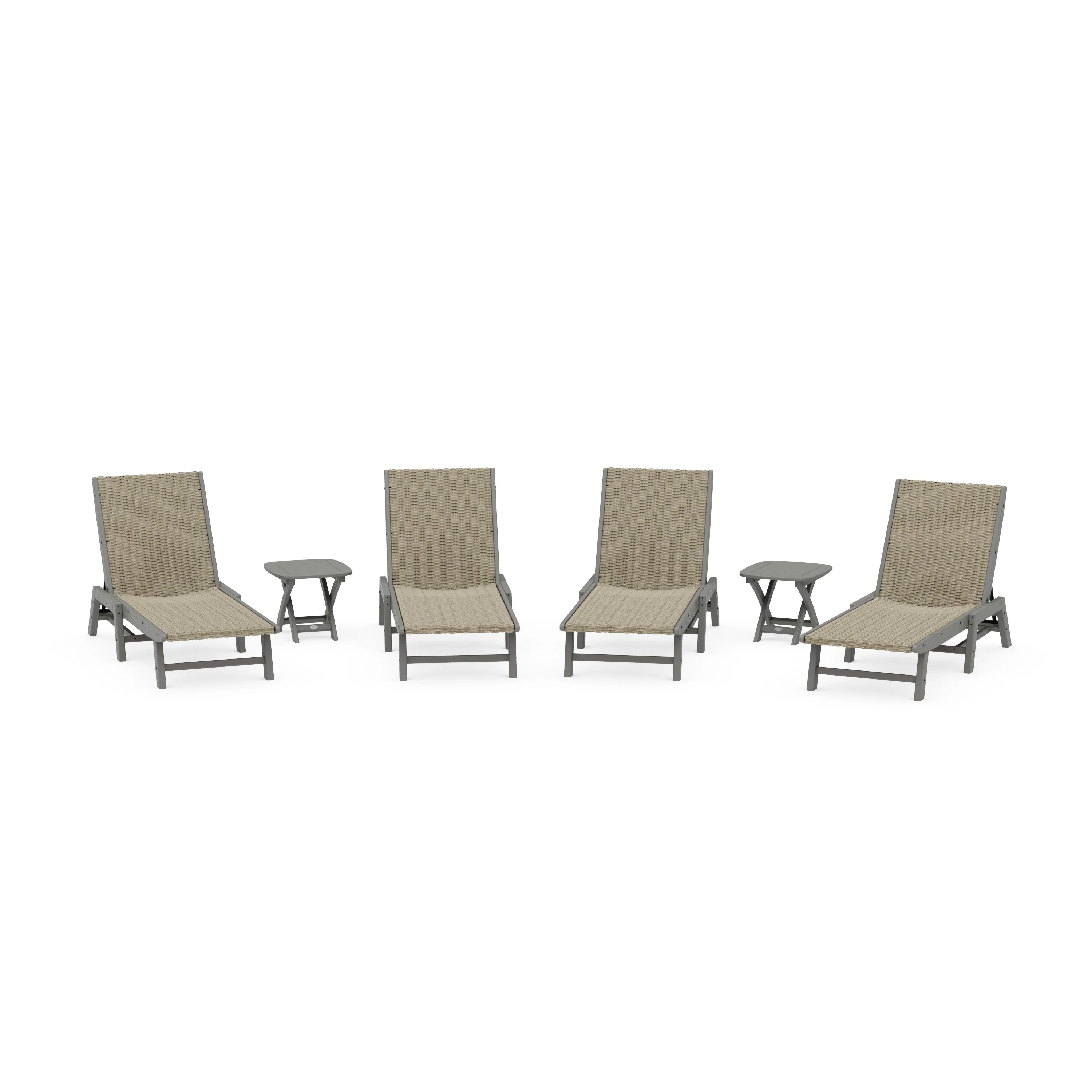 6- Piece Coastal Woven Chaise Chaise Lounge Set