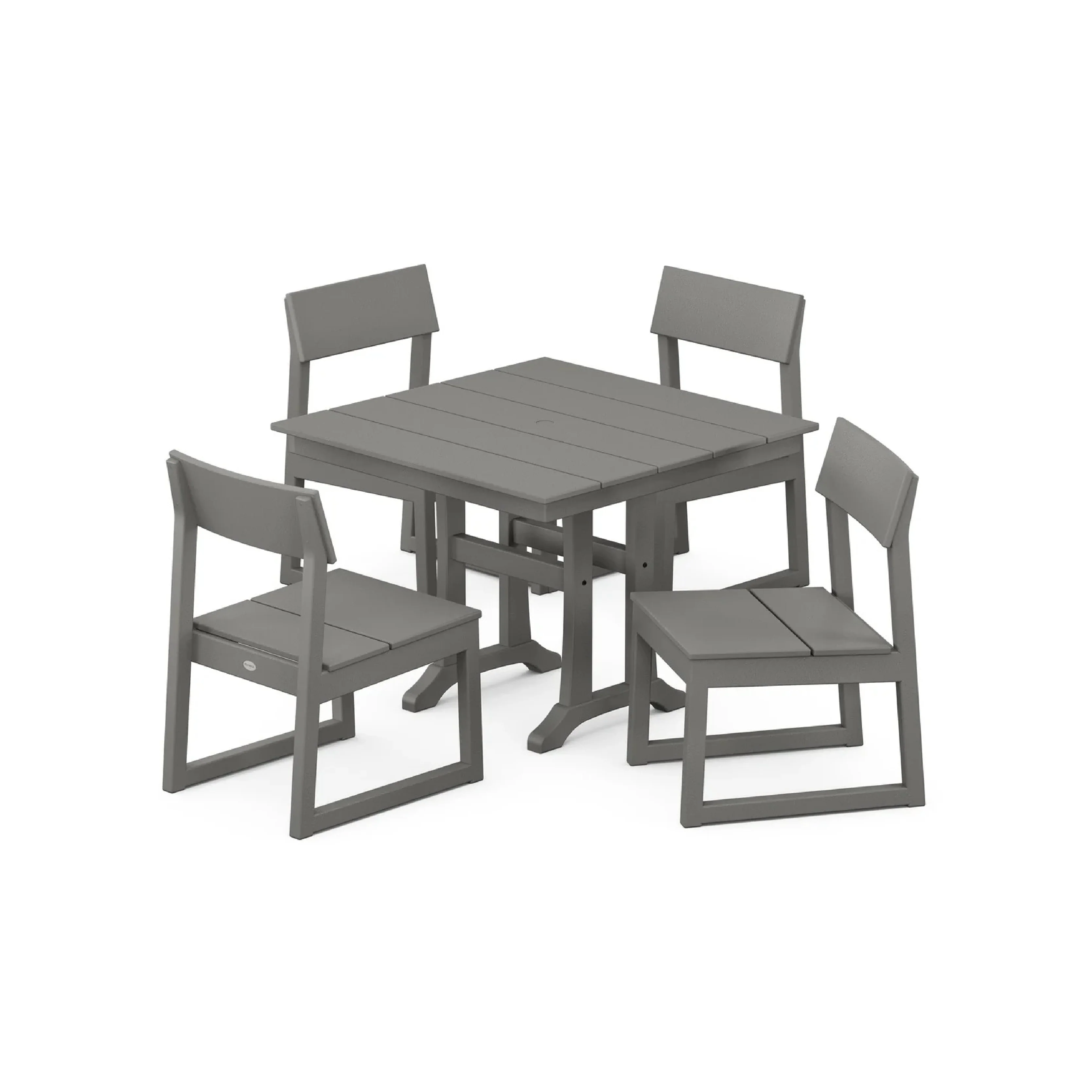EDGE 5-Piece Farmhouse Trestle Side Chair Dining Set