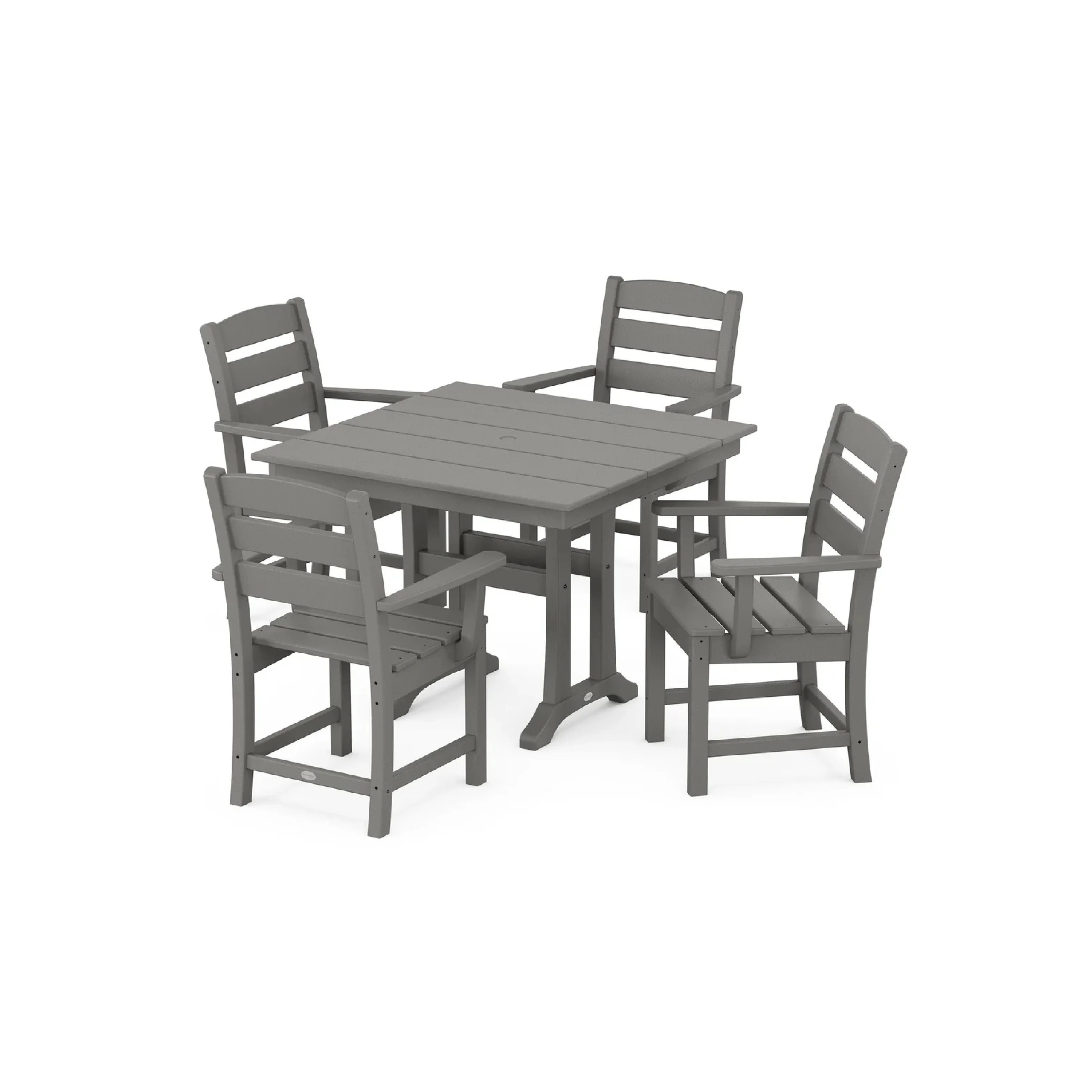 Lakeside 5-Piece Farmhouse Trestle Arm Chair Dining Set
