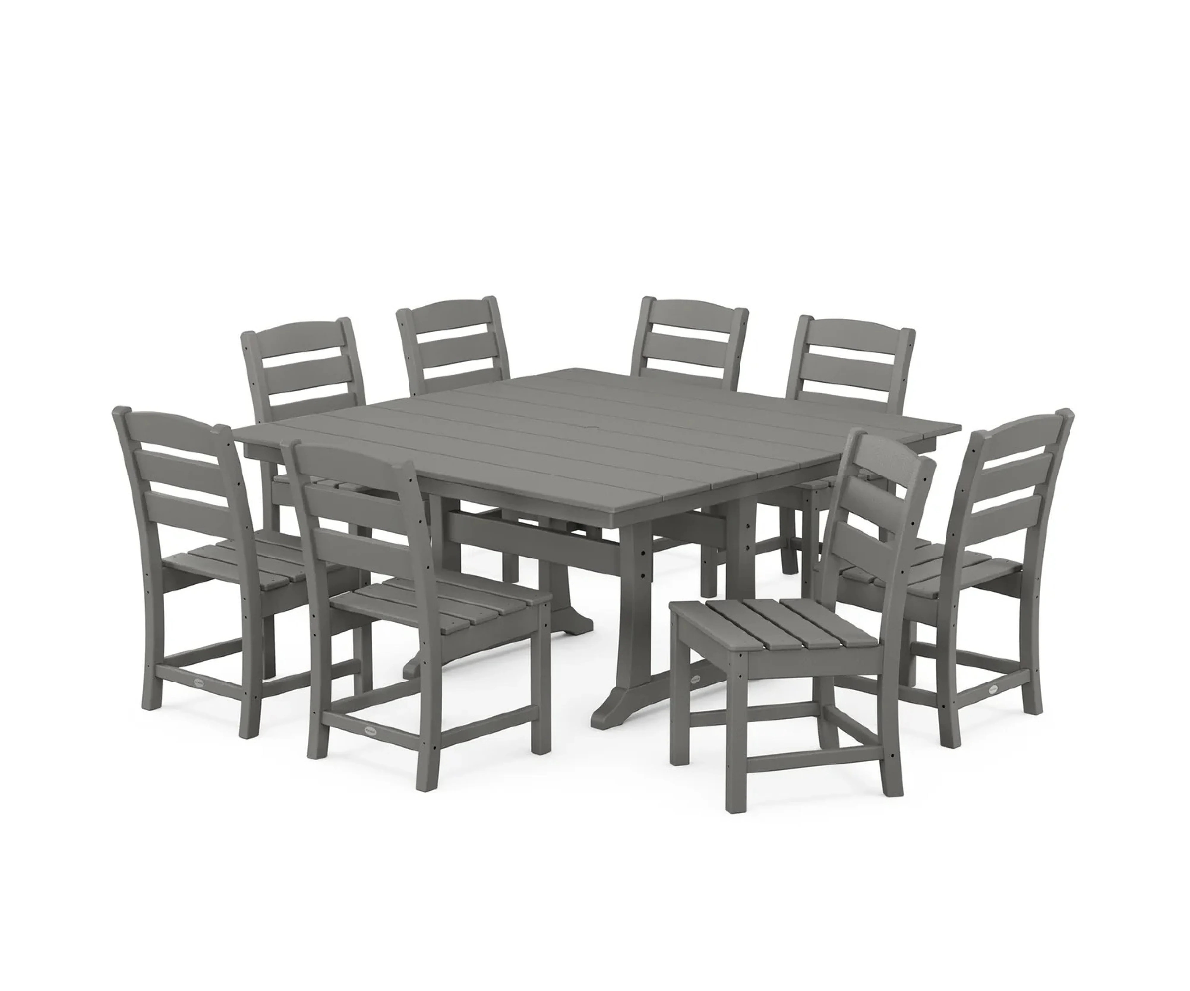 Lakeside 9-Piece Farmhouse Trestle Dining Set