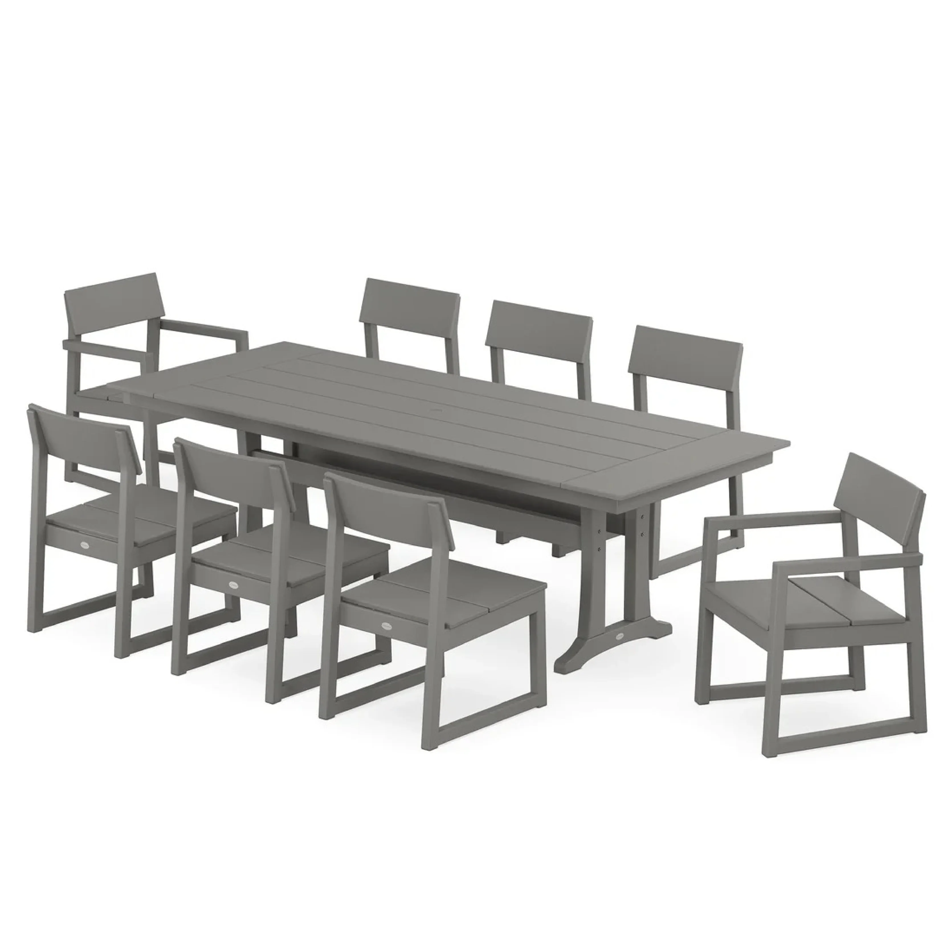 EDGE 9-Piece Farmhouse Dining Set with Trestle Legs