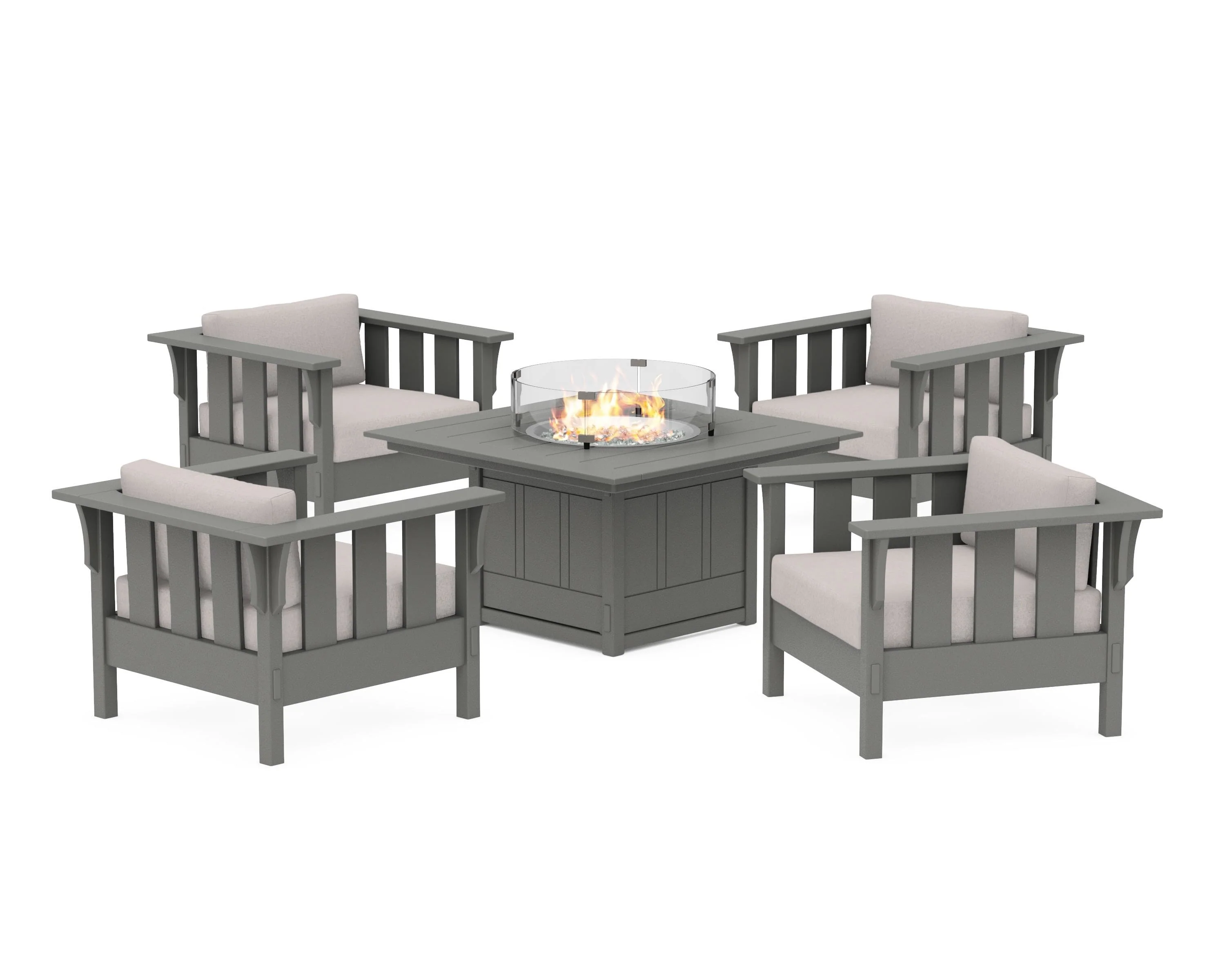 Acadia 5-Piece Deep Seating Set with Fire Pit Table