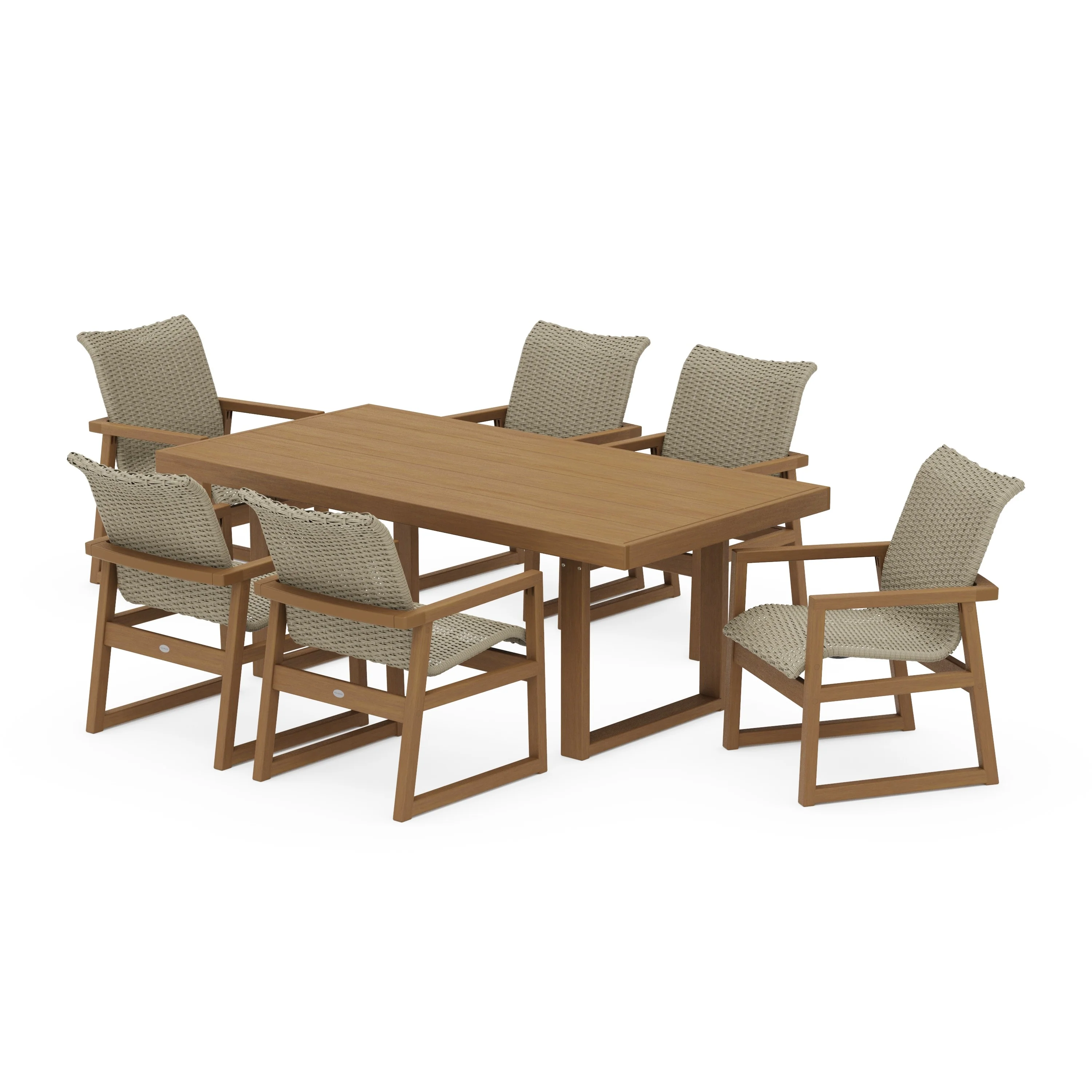 EDGE Woven Arm Chair 7-Piece Dining Set