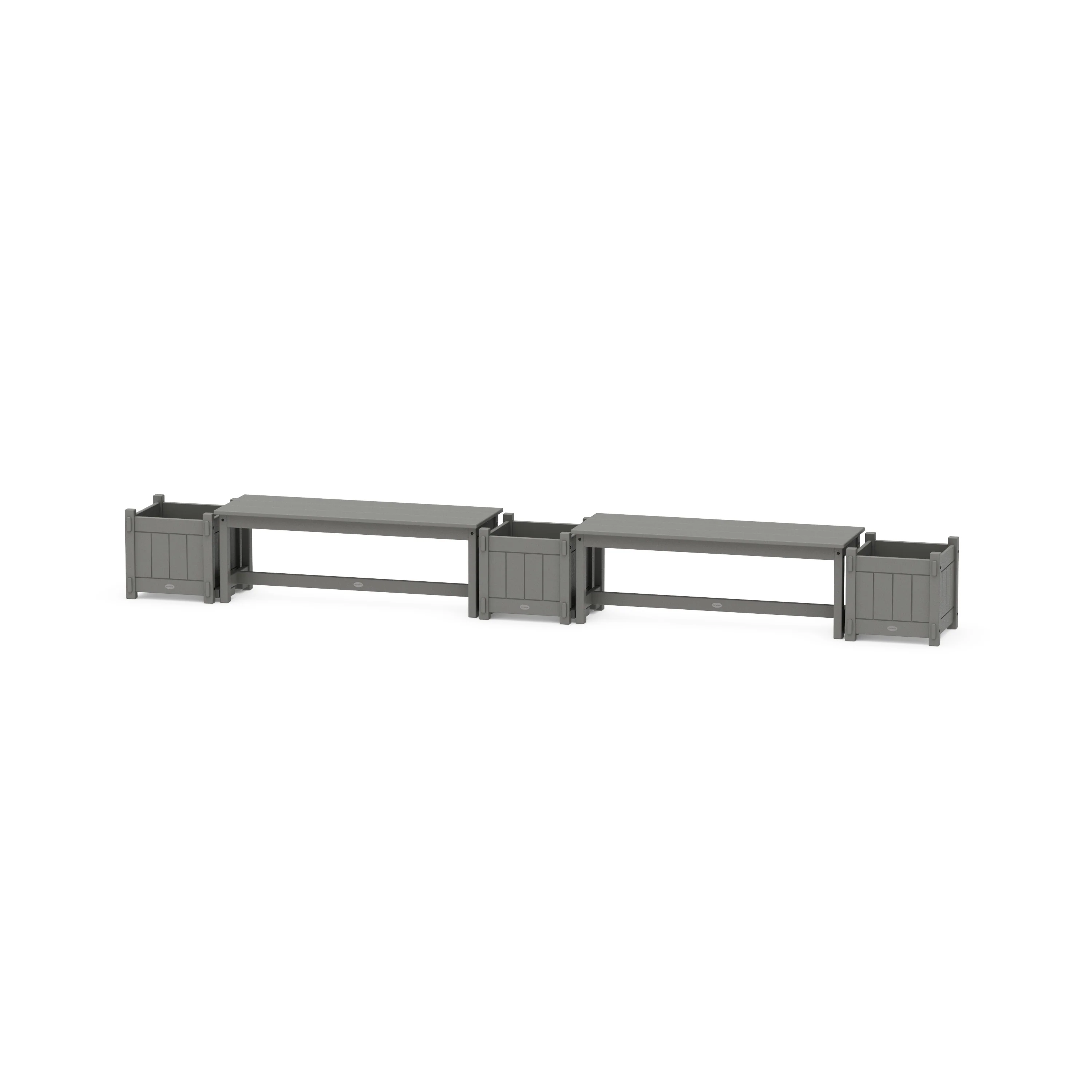 48 Vineyard Straight Double Planter Bench Set