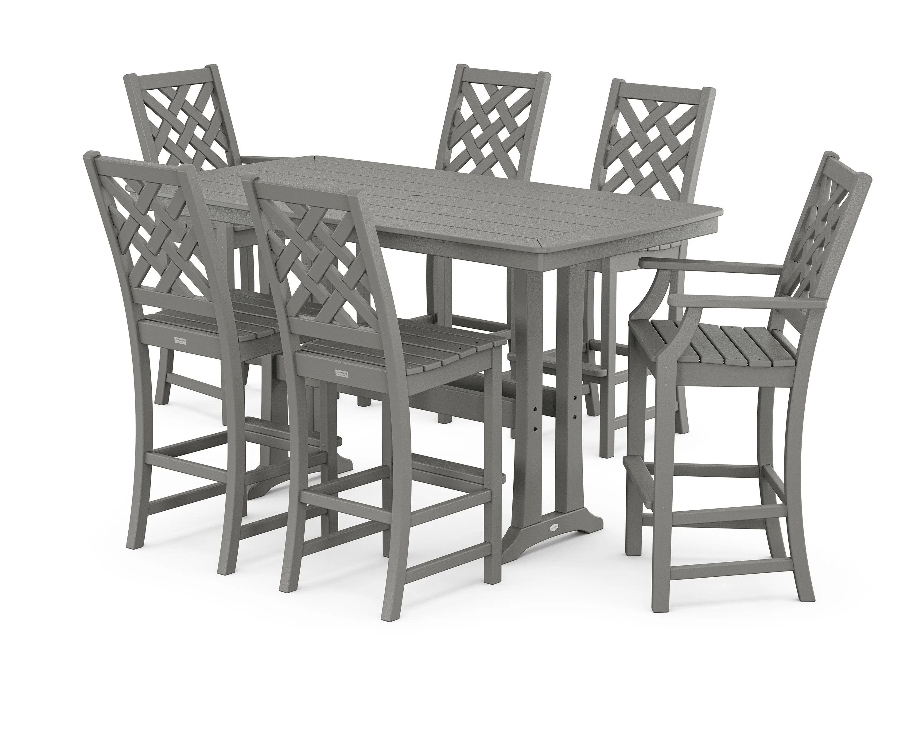 Wovendale 7-Piece Bar Set with Trestle Legs