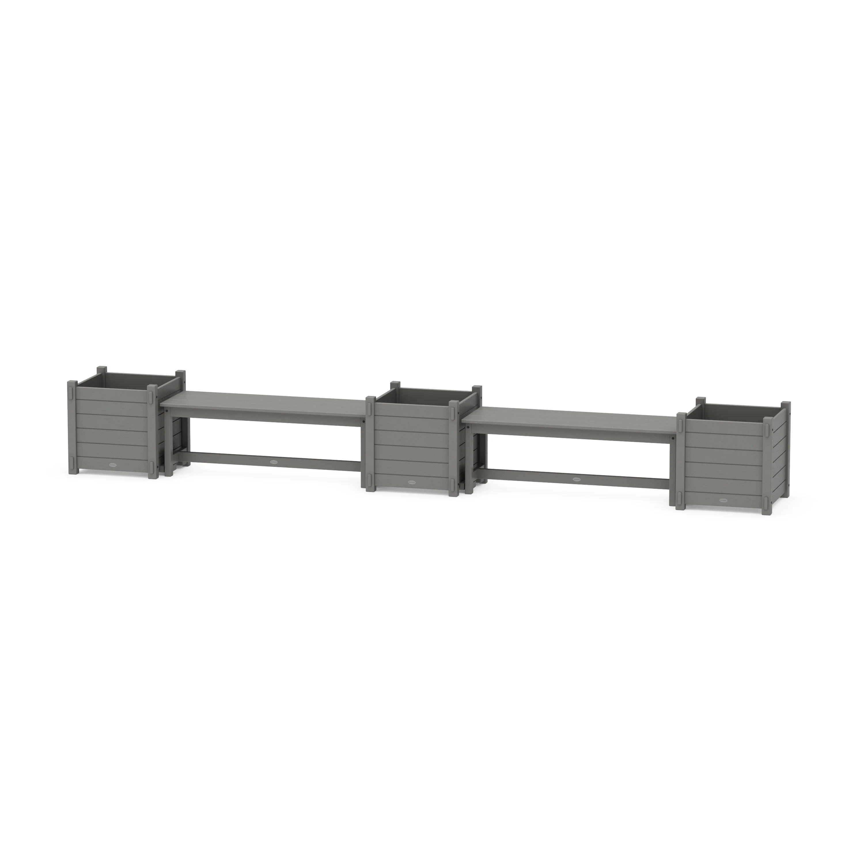 48 Nautical Straight Double Planter Bench Set - Large