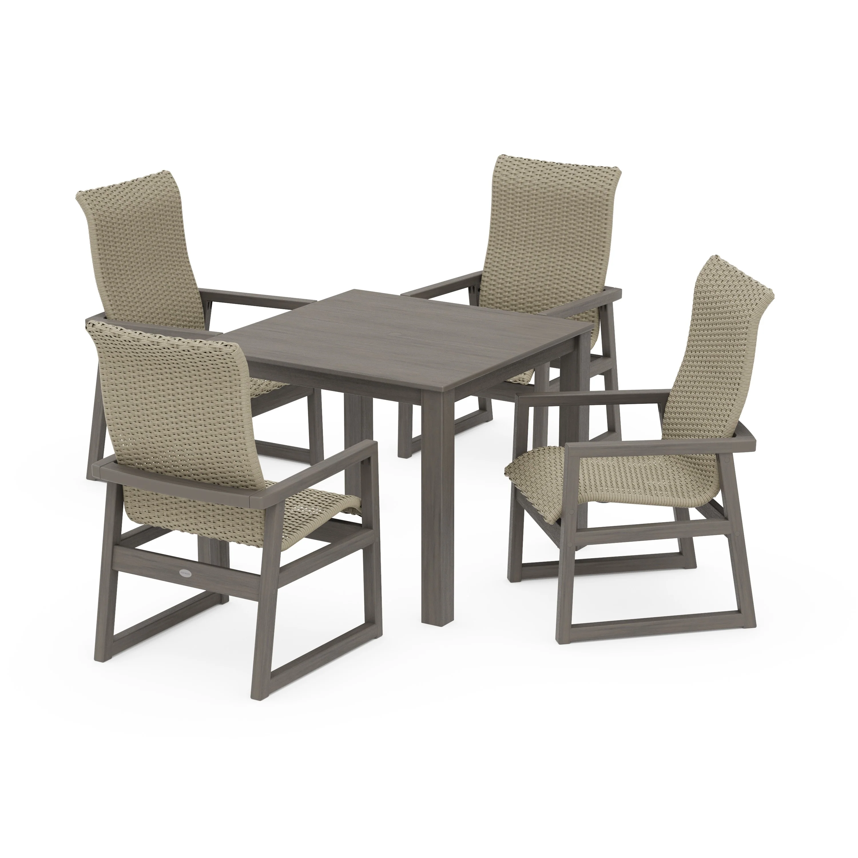 EDGE Woven Highback 5-Piece Parsons Dining Set