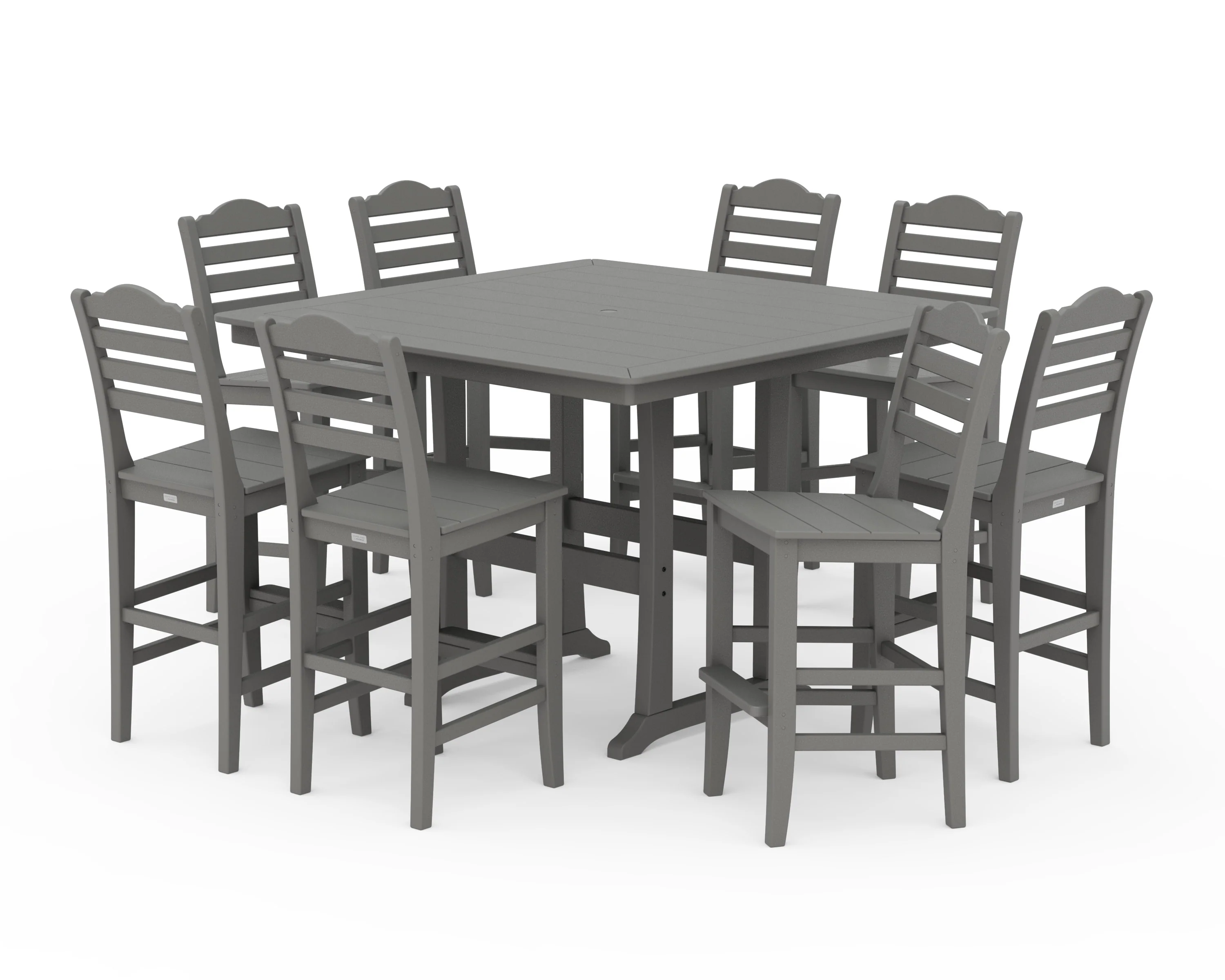 Savannah Side Chair 9-Piece Square Bar Set with Trestle Legs