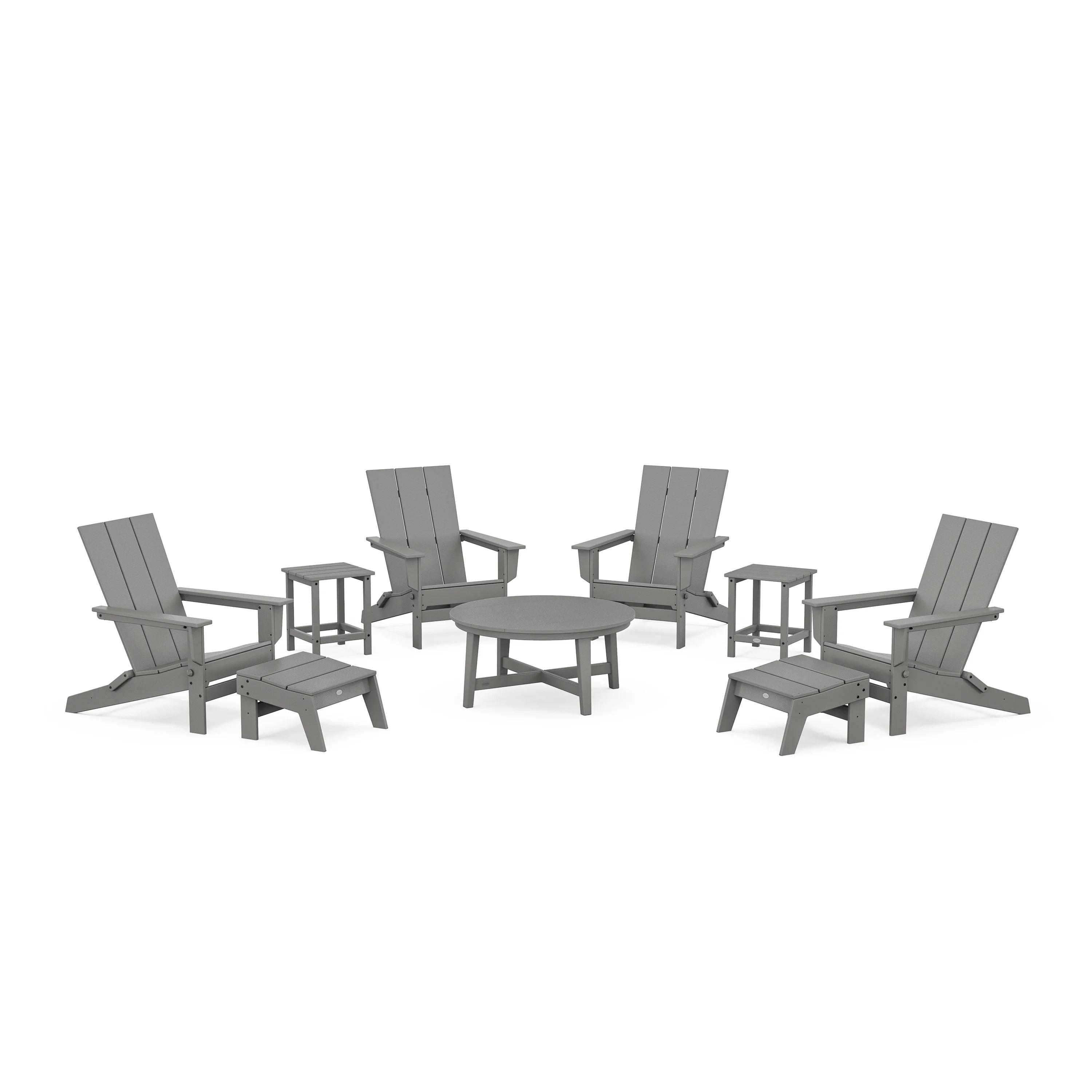 Modern Studio Folding Adirondack 9-Piece Conversation Set