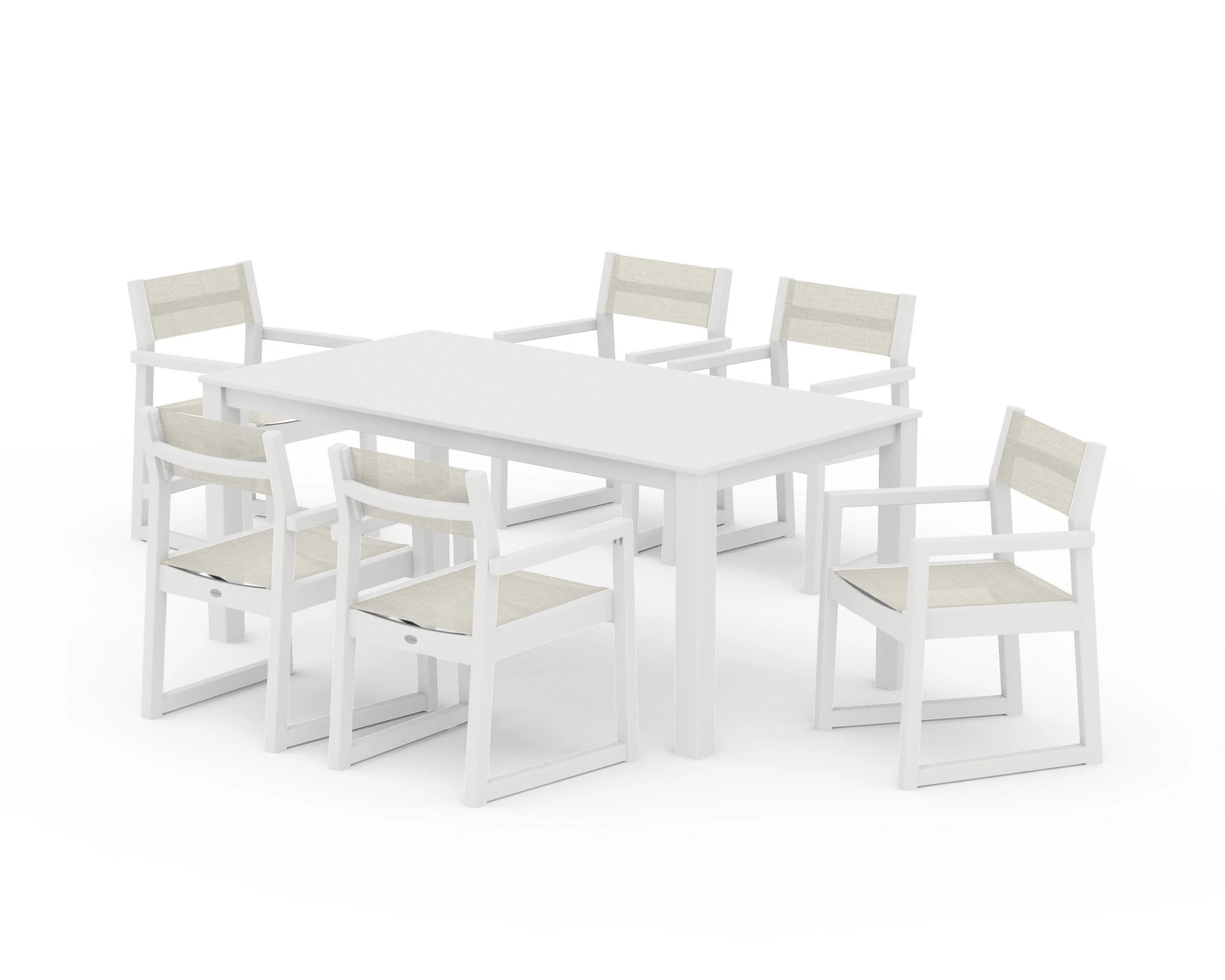 EDGE Sling Arm Chair 7-Piece Parsons Dining Set