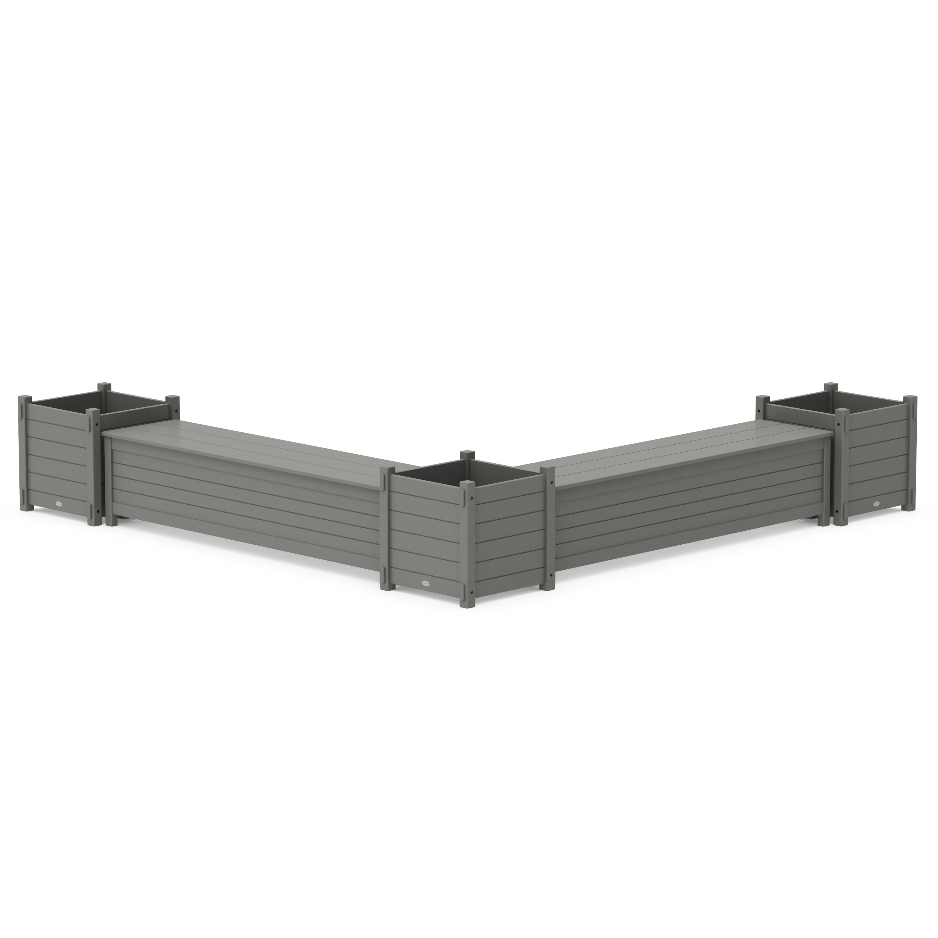 72 Nautical L- Shaped Planter Storage Bench Corner Set- Large