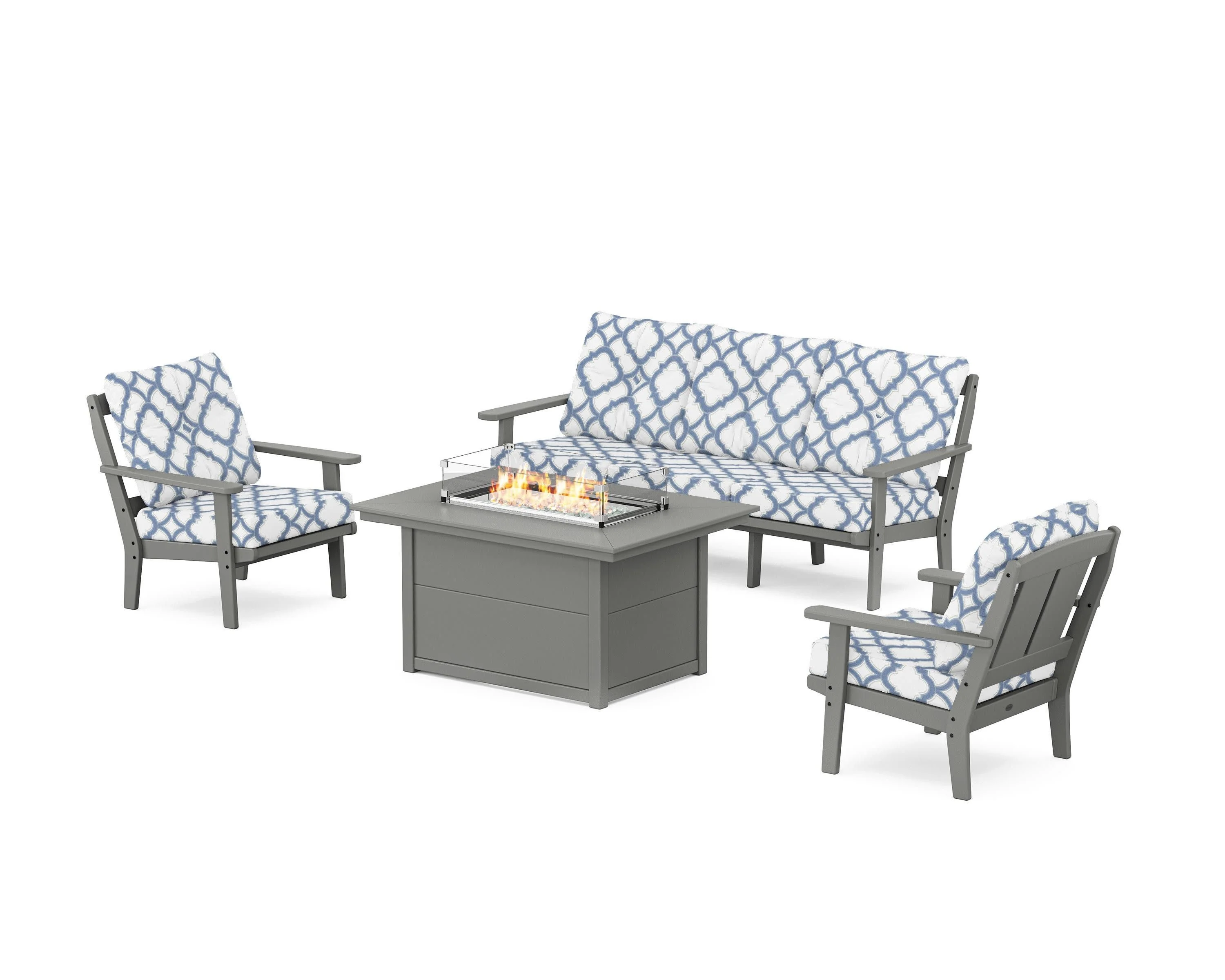 Mission Deep Seating Fire Pit Table Set