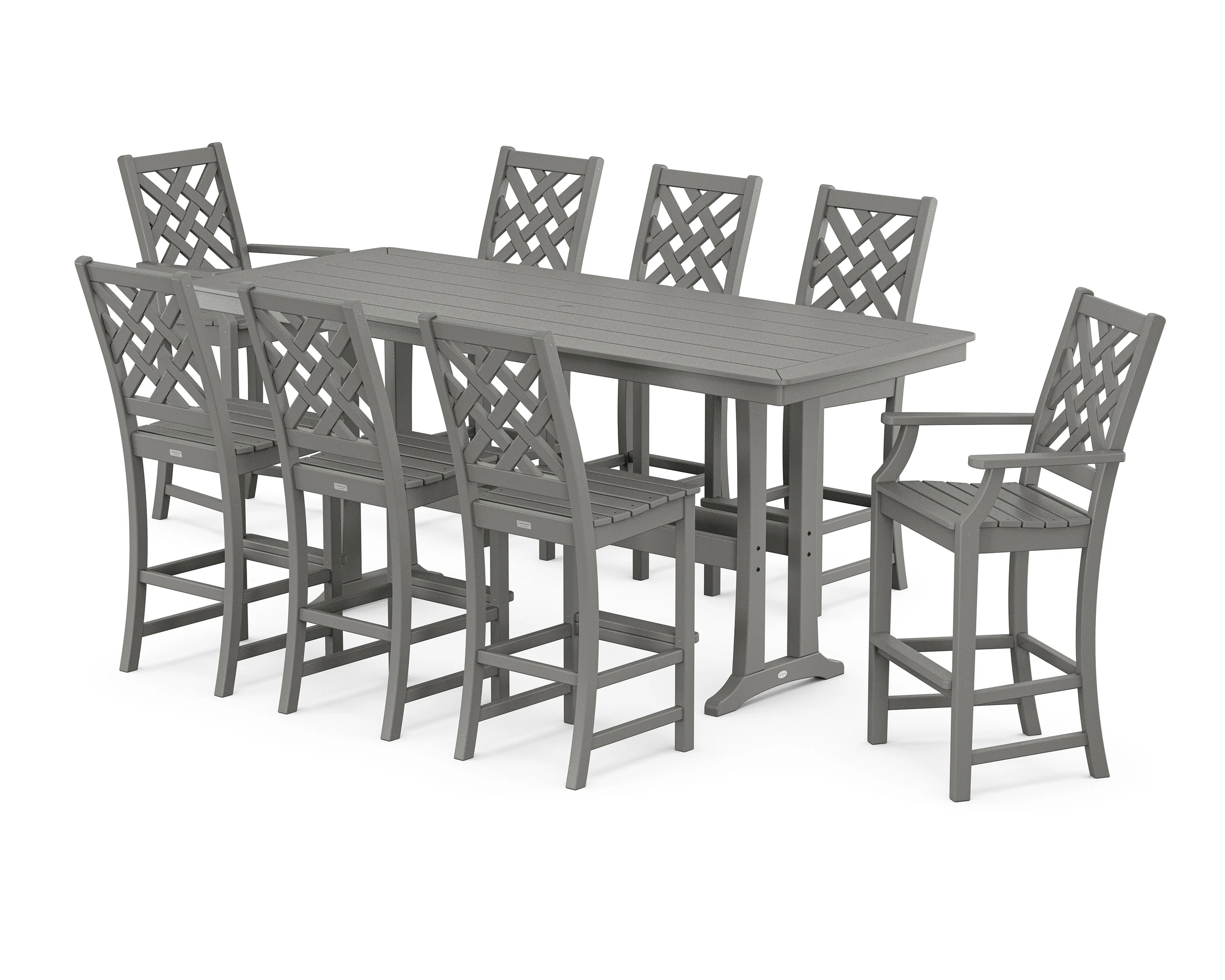 Wovendale 9-Piece Bar Set with Trestle Legs