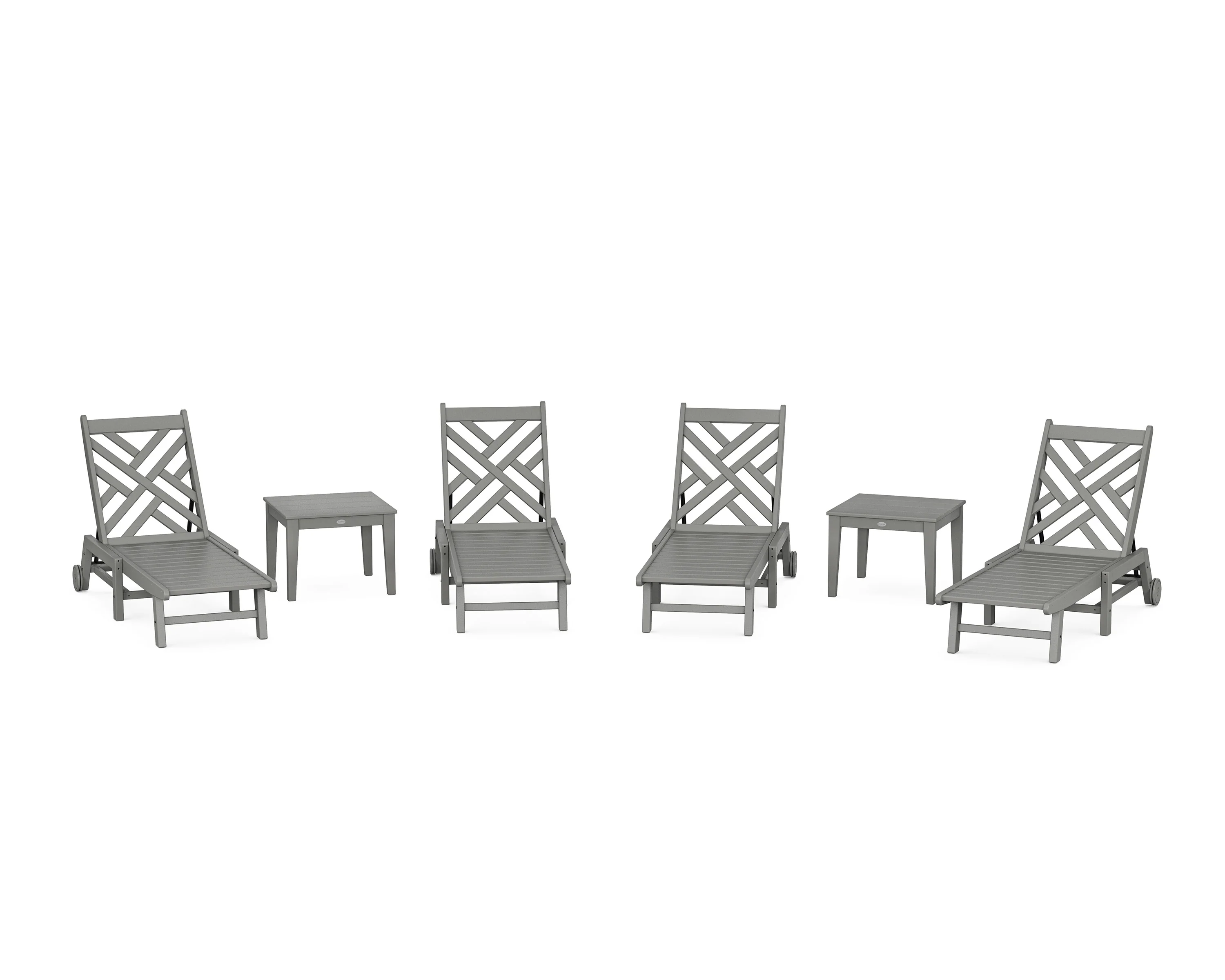 Chippendale 6-Piece Chaise Set with Wheels