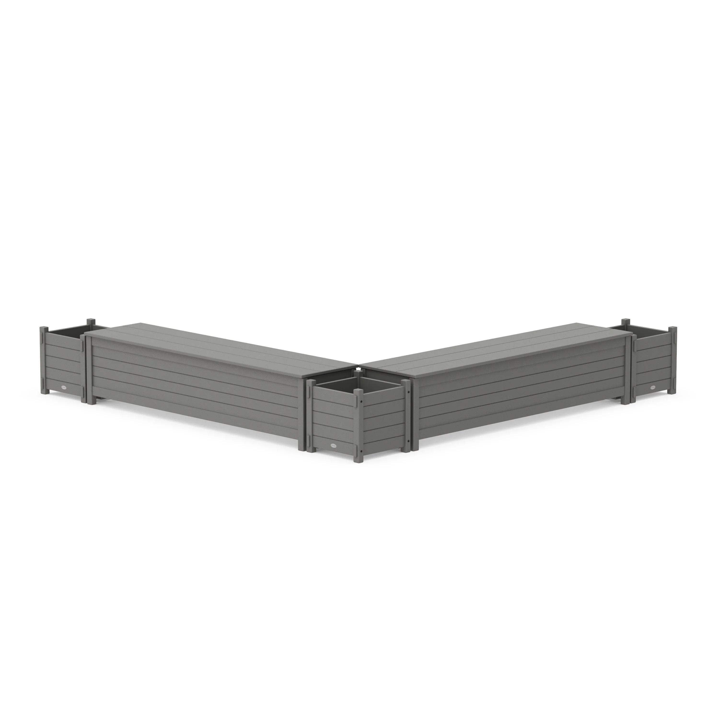 72 Nautical L- Shaped Planter Storage Bench Corner Set