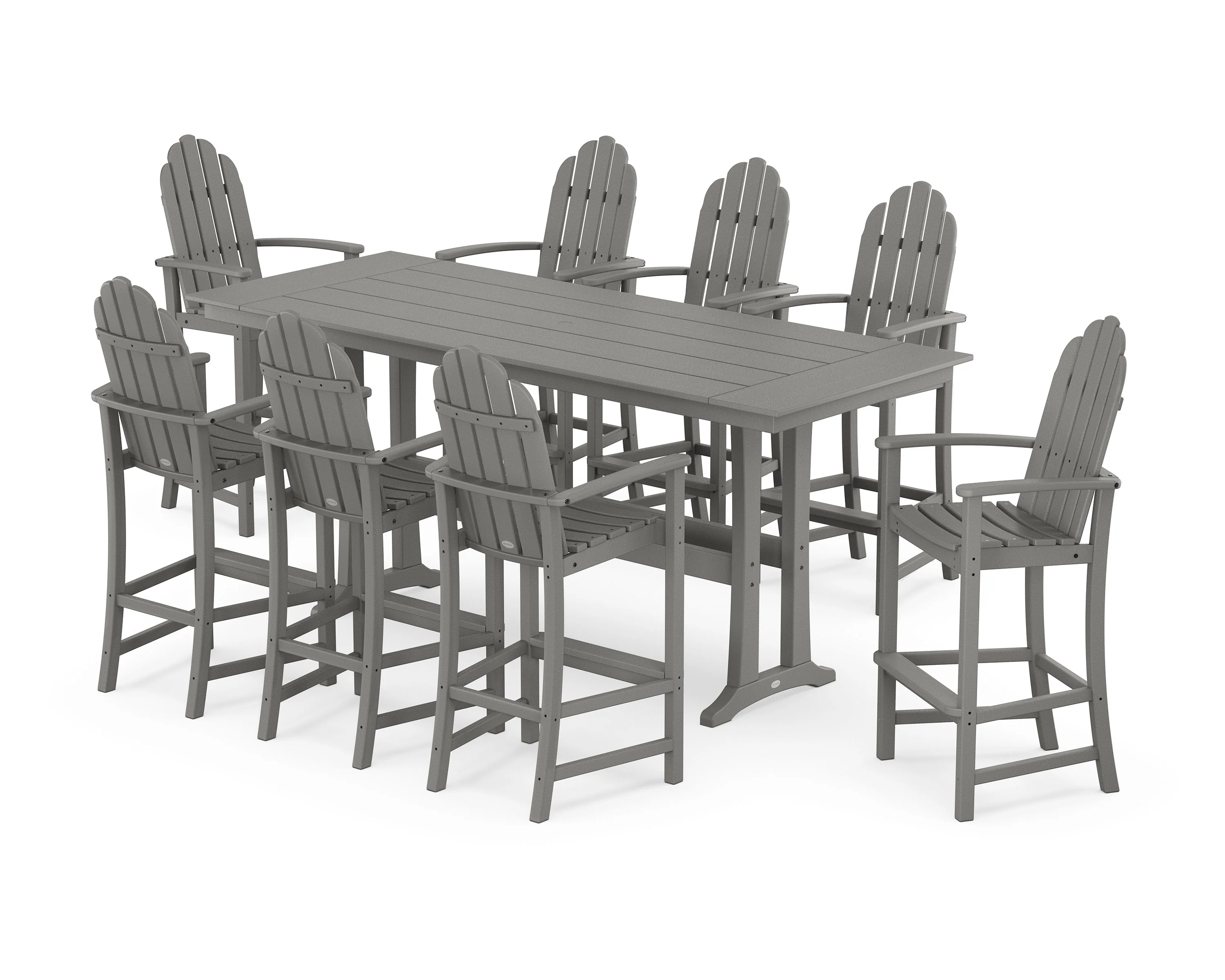Classic Adirondack 9-Piece Farmhouse Bar Set with Trestle Legs