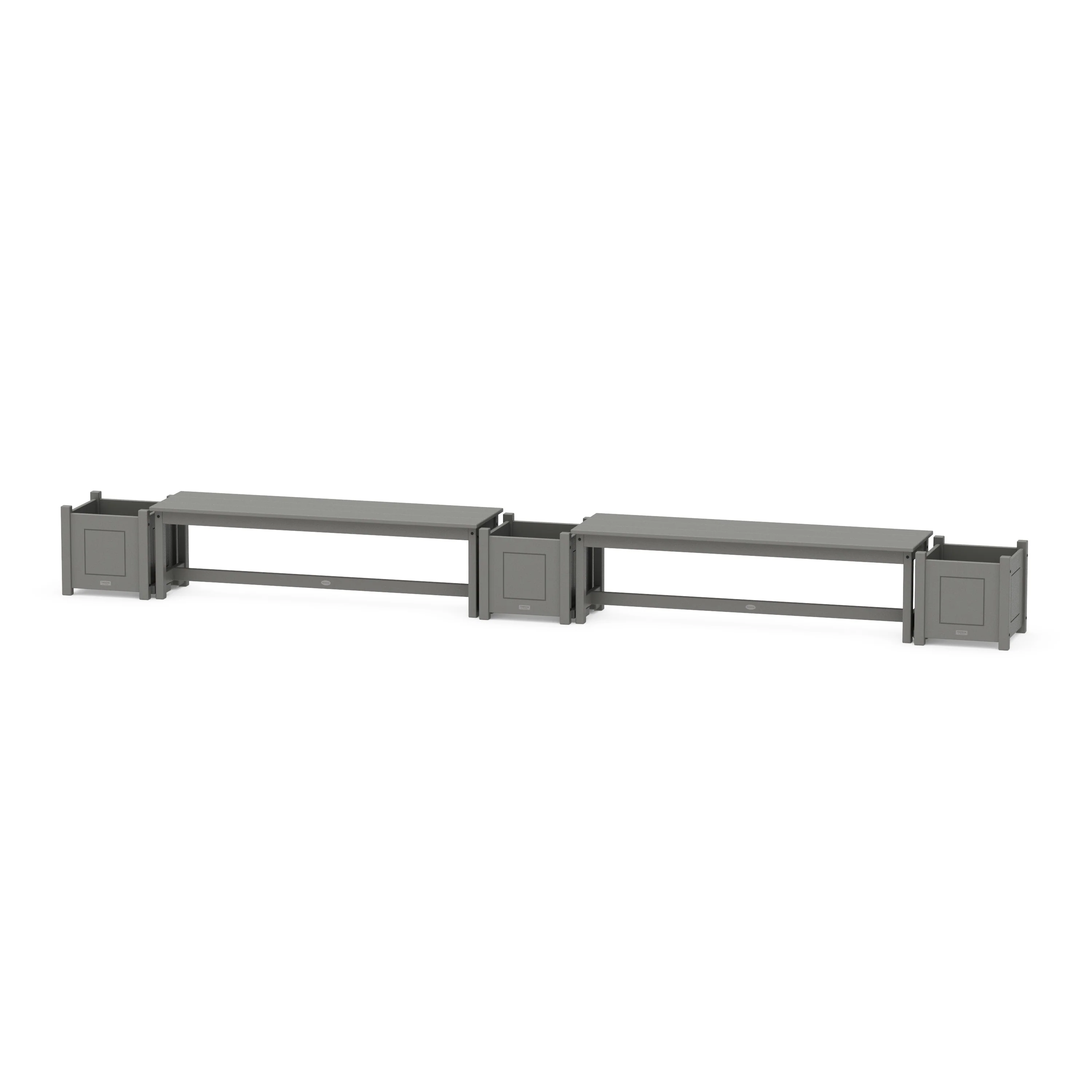 60 Country Living Straight Double Planter Bench Set