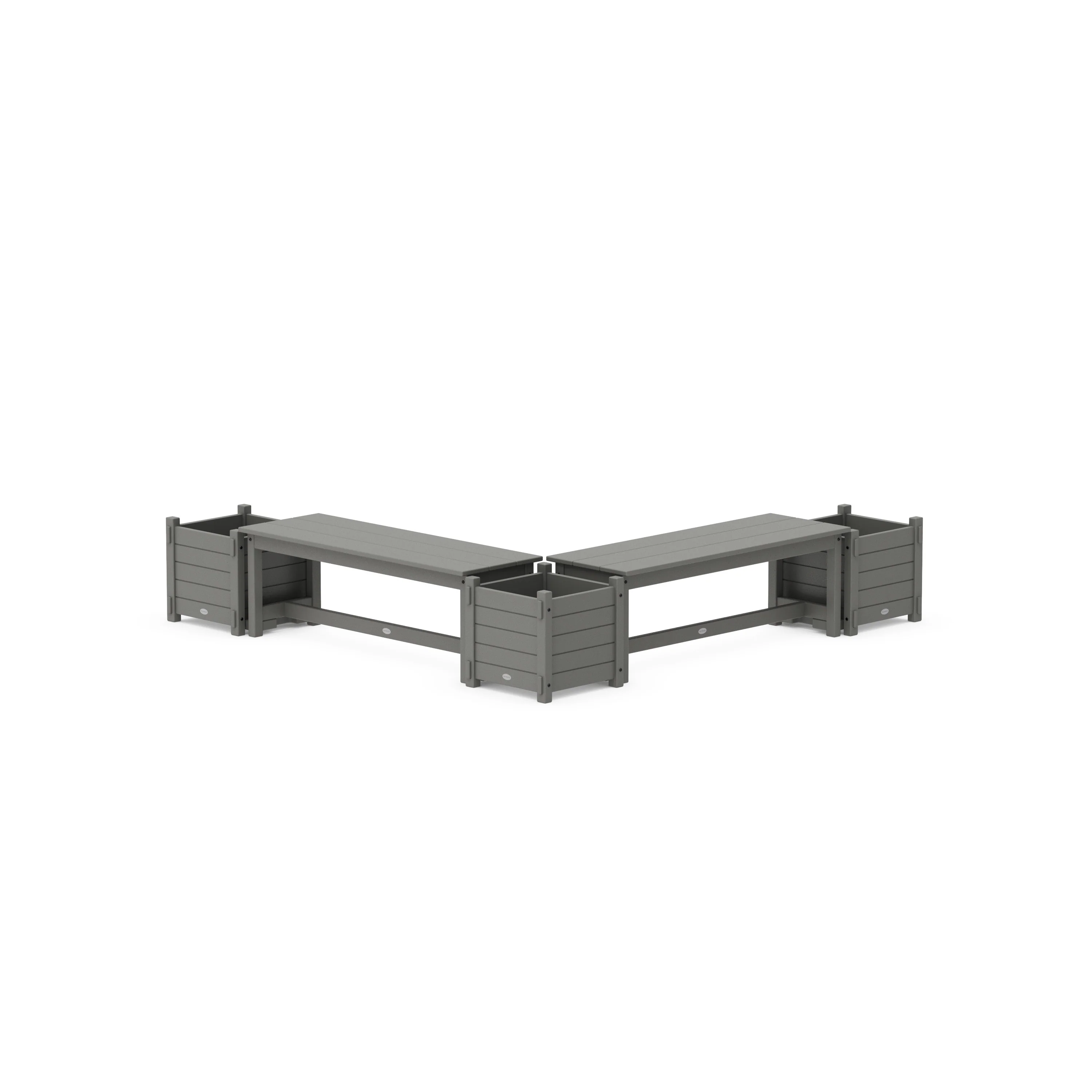 48 Nautical L- Shaped Planter Bench Corner Set