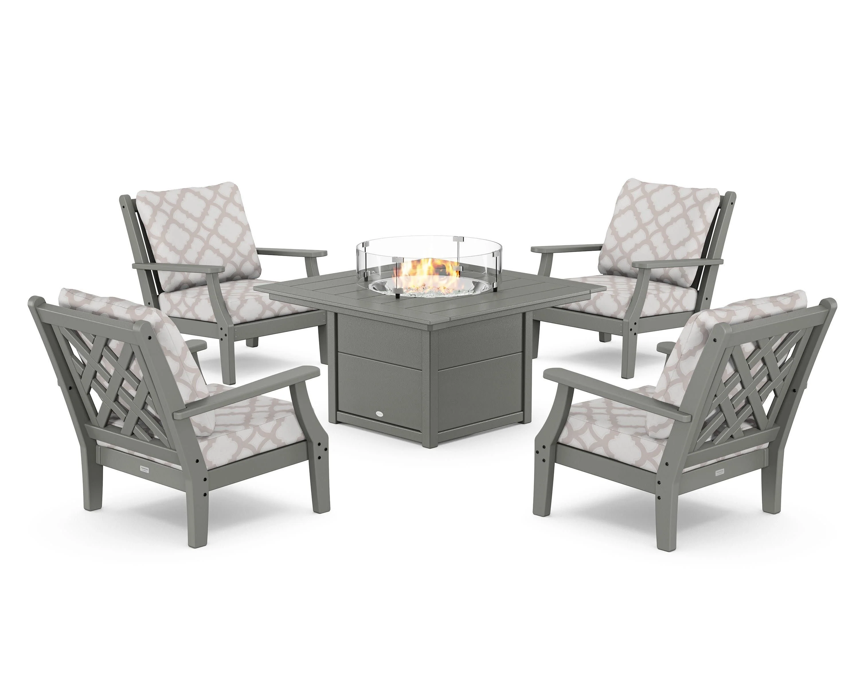 Wovendale 5-Piece Deep Seating Set with Fire Pit Table