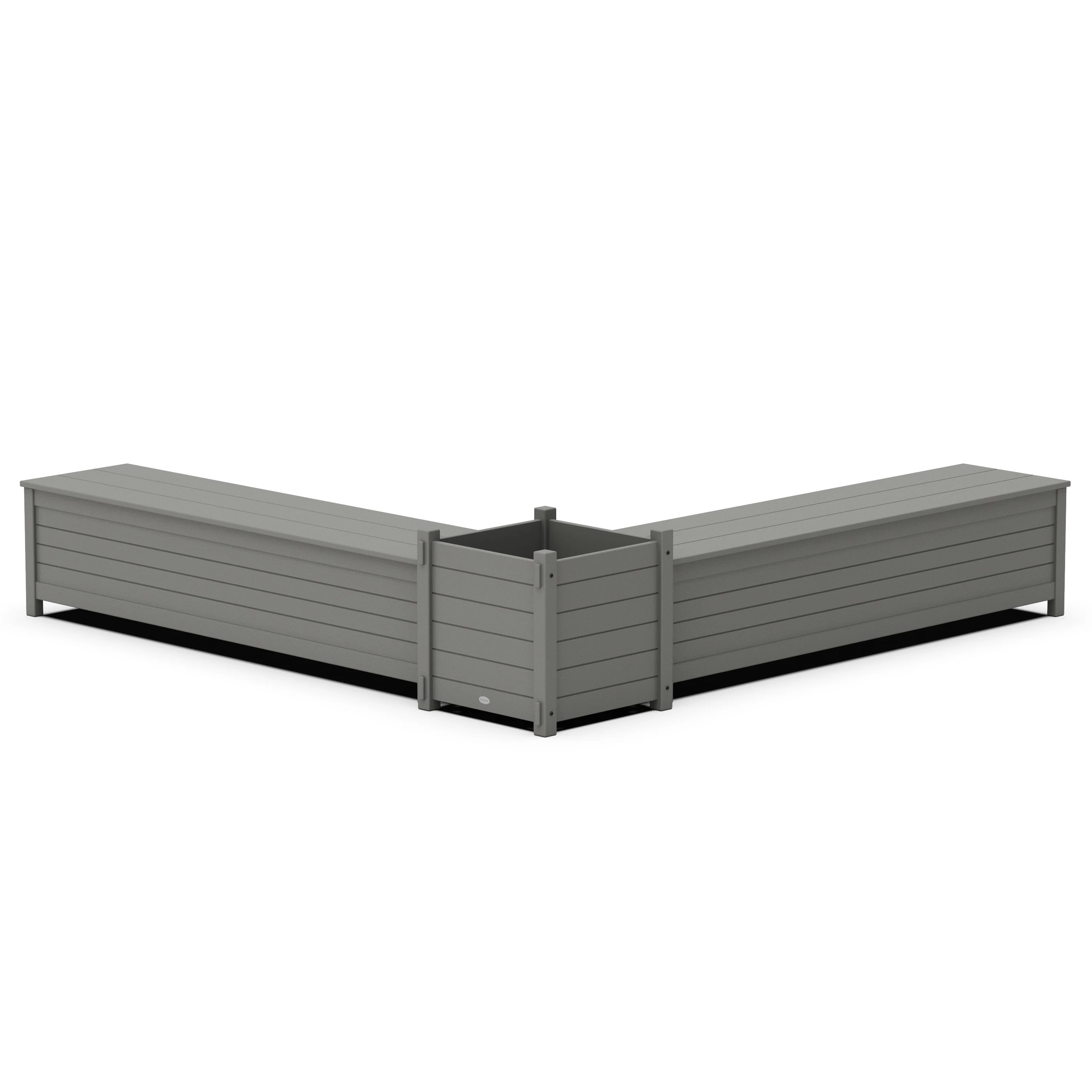 72 Nautical L- Shaped Planter Storage Bench Set- Large