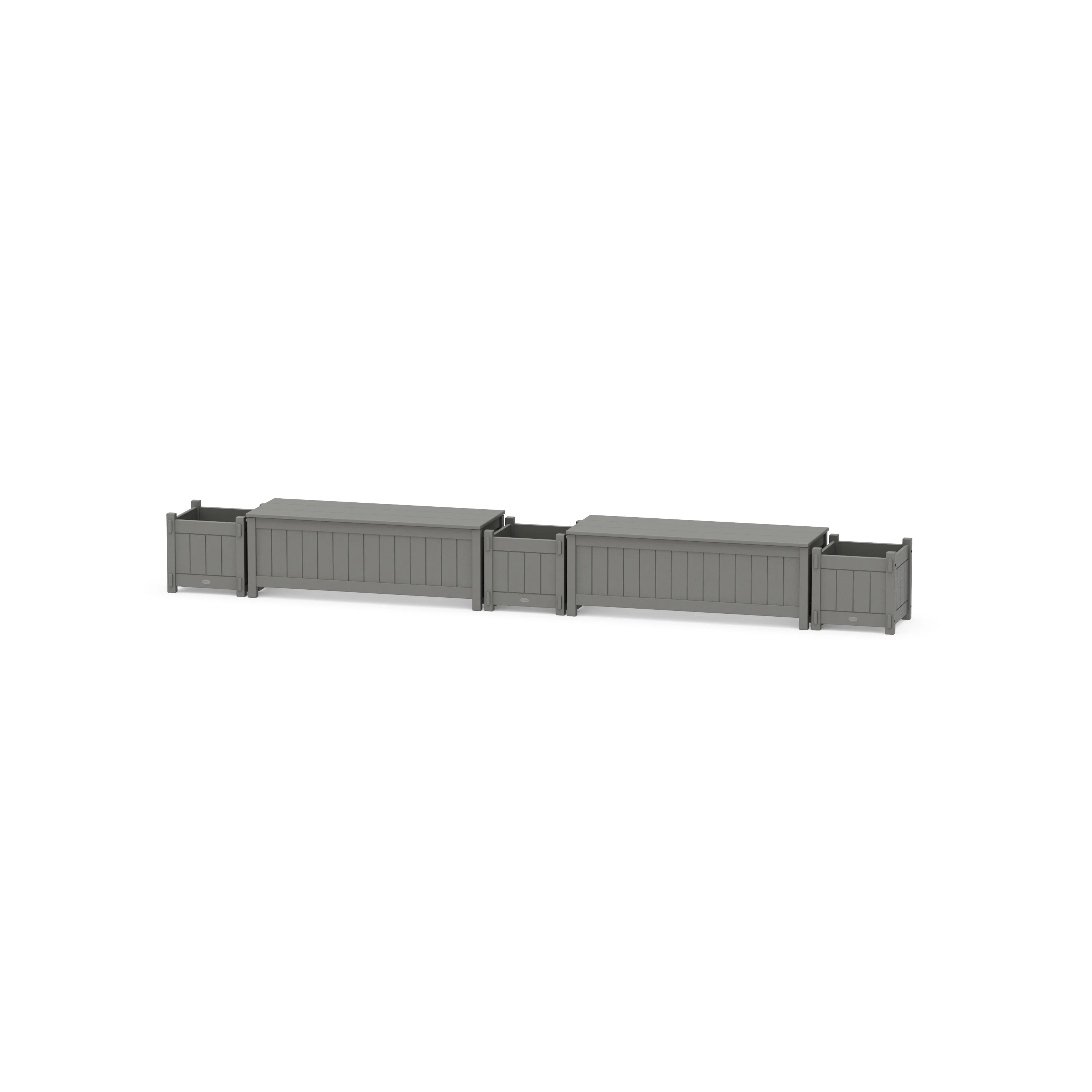 48 Vineyard Straight Double Planter Storage Bench Set