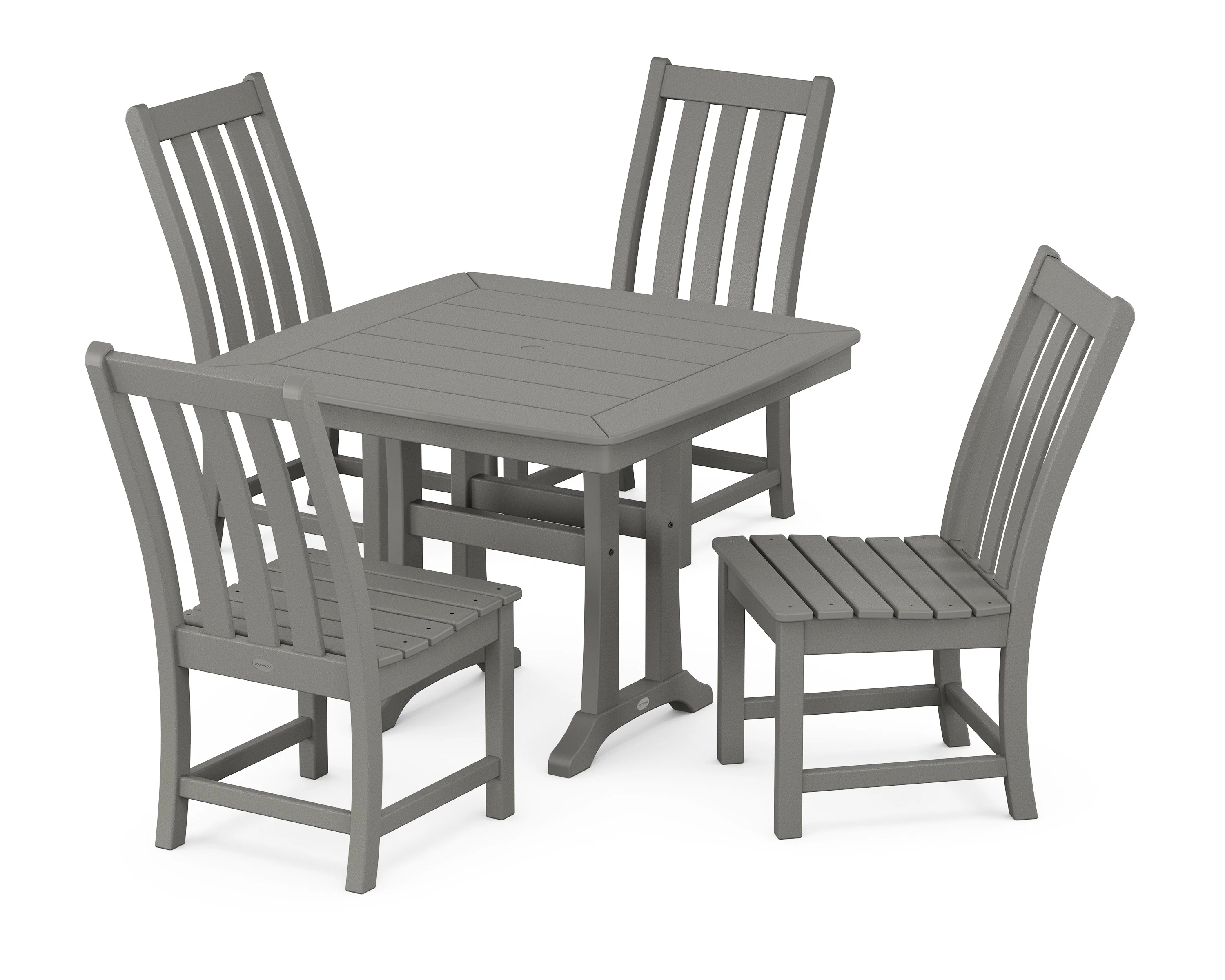 Vineyard Side Chair 5-Piece Dining Set with Trestle Legs