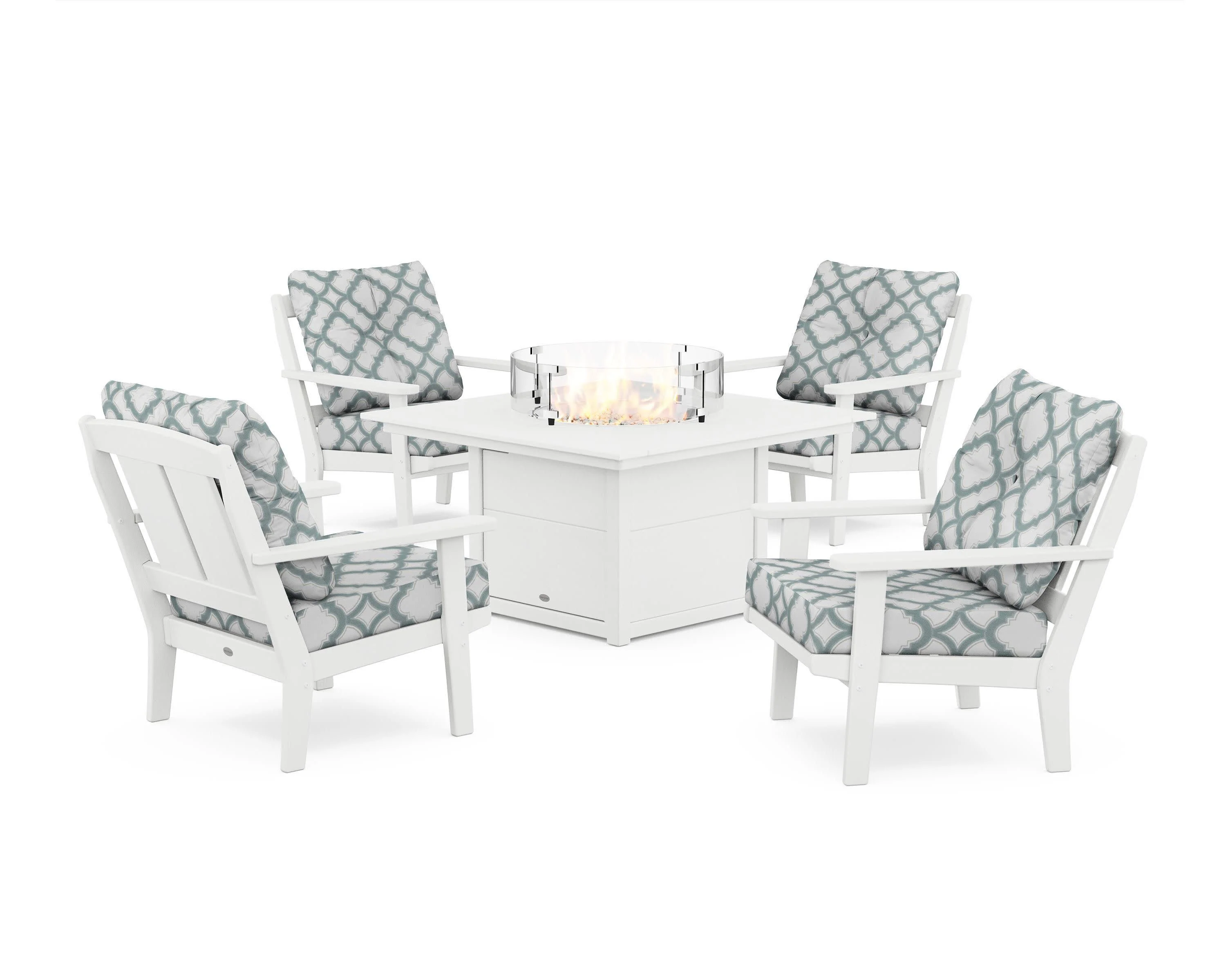 Mission 5-Piece Deep Seating Set with Fire Pit Table