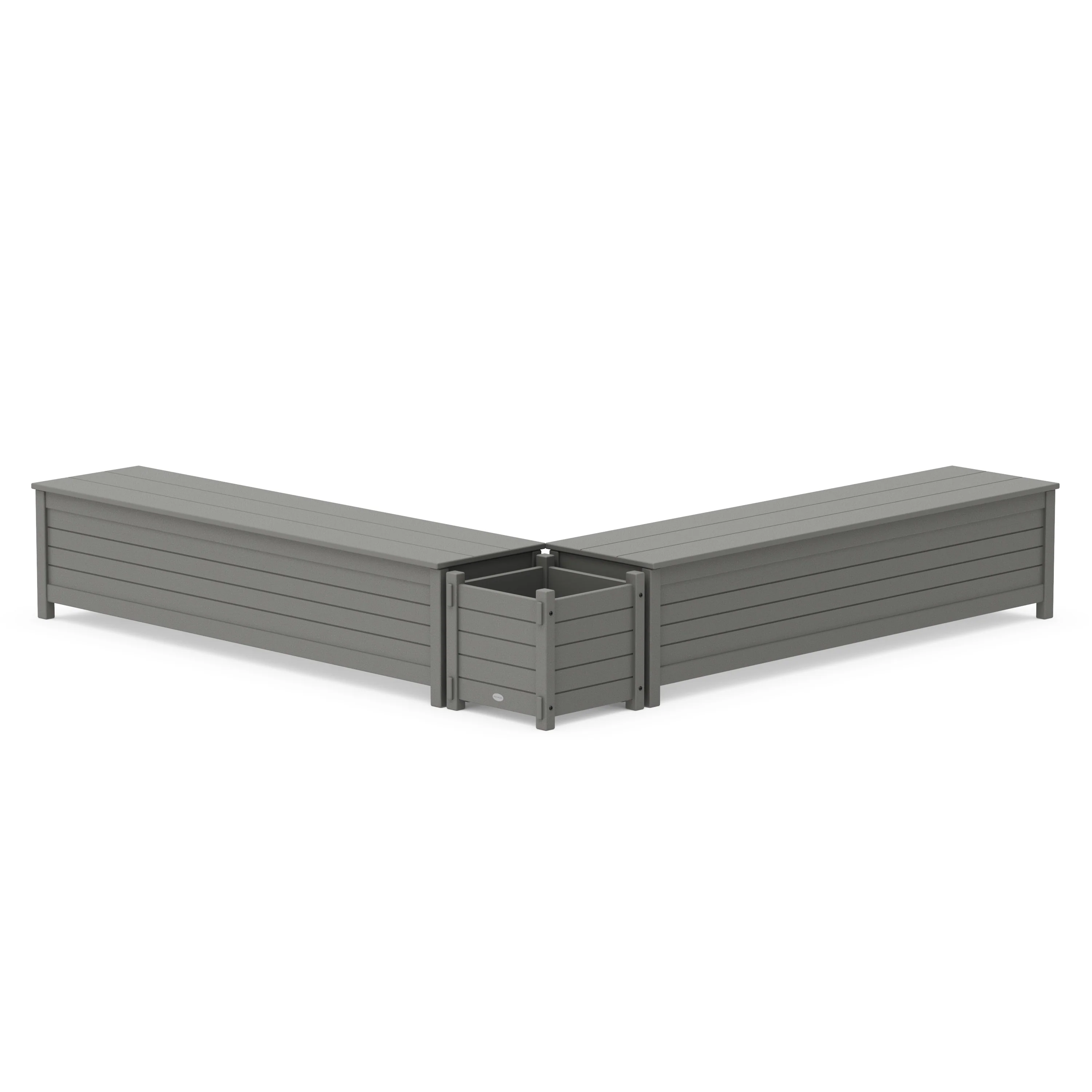 72 Nautical L- Shaped Planter Storage Bench Set