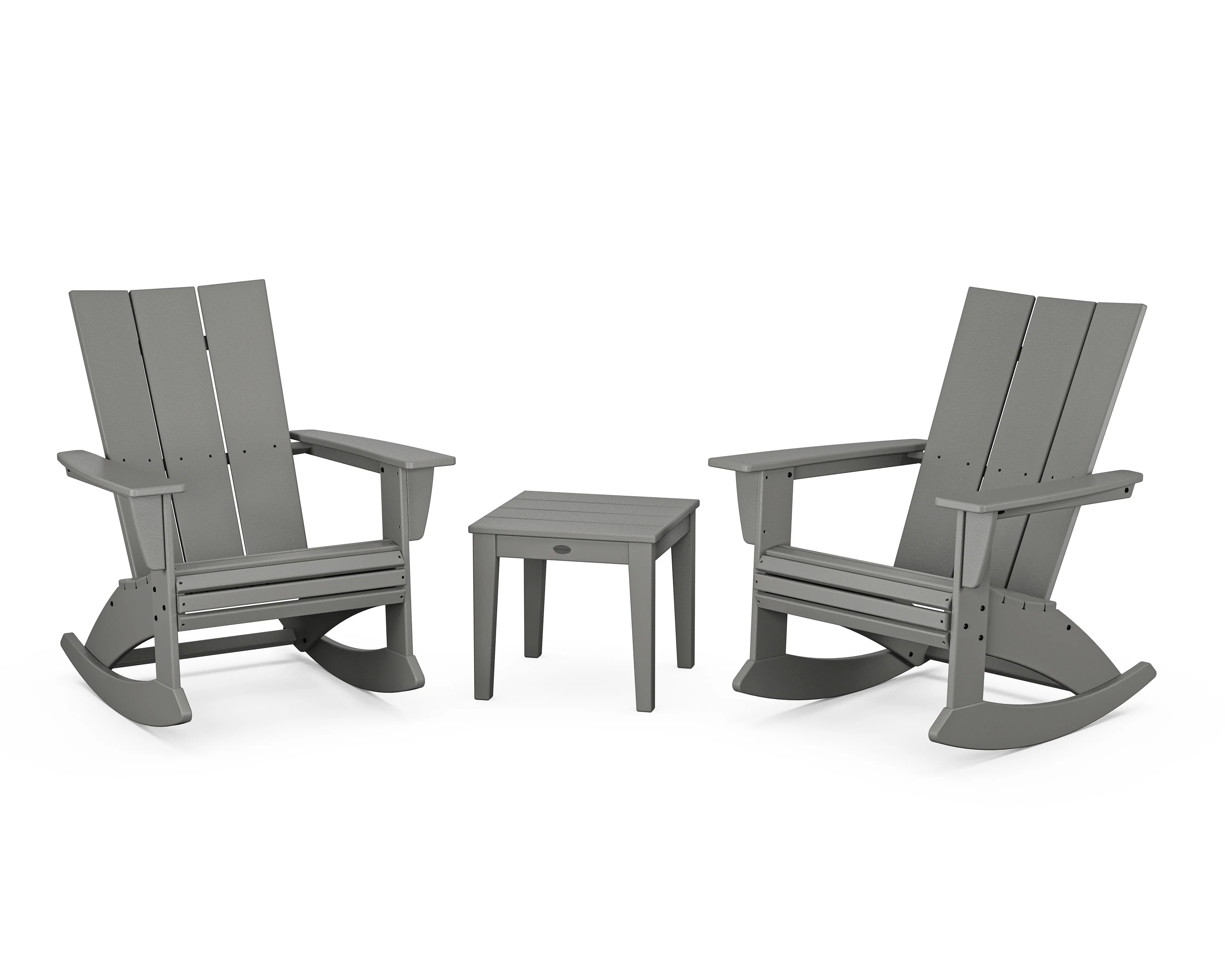 Modern Curveback 3-Piece Adirondack Rocking Chair Set