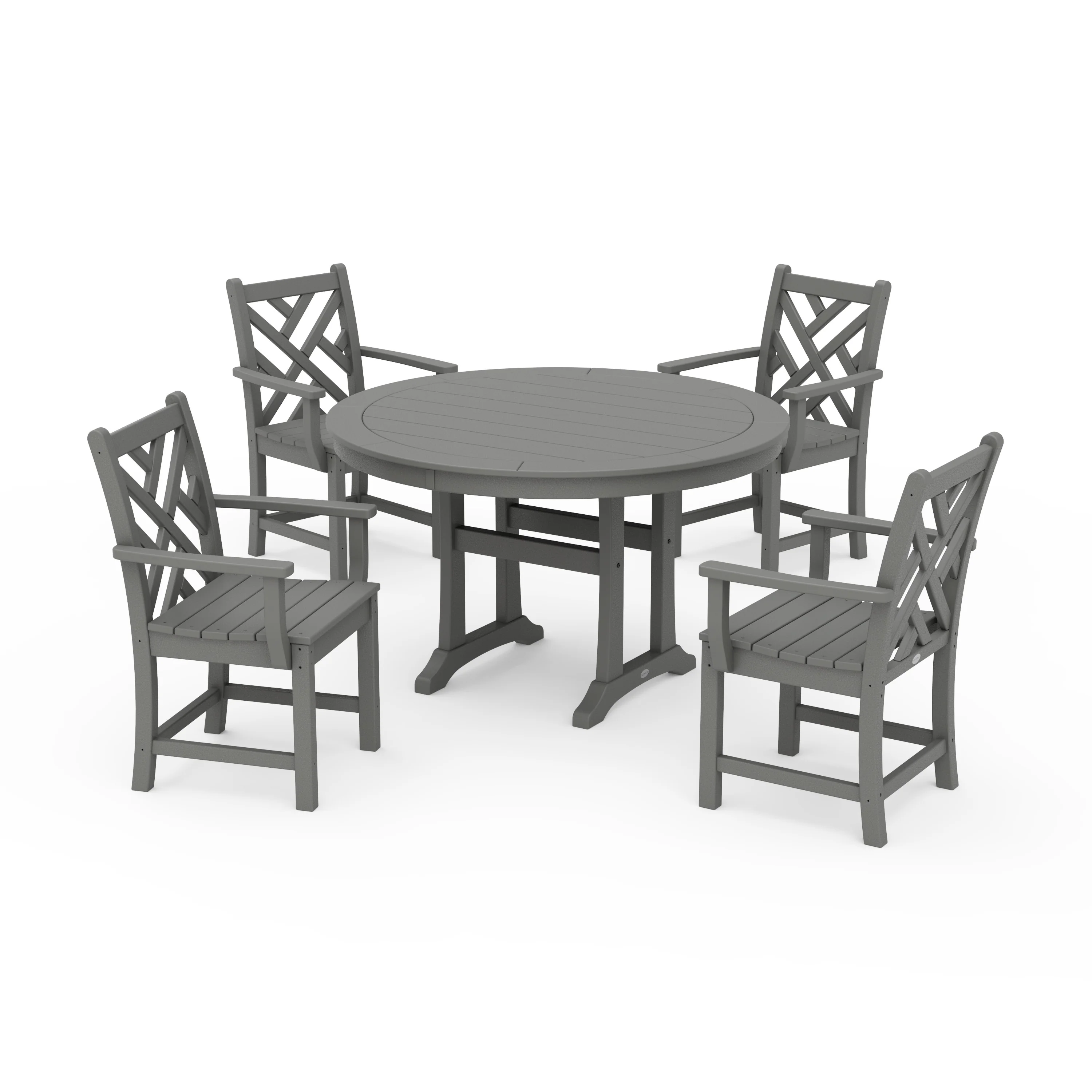 Chippendale 5-Piece Nautical Trestle Dining Arm Chair Set