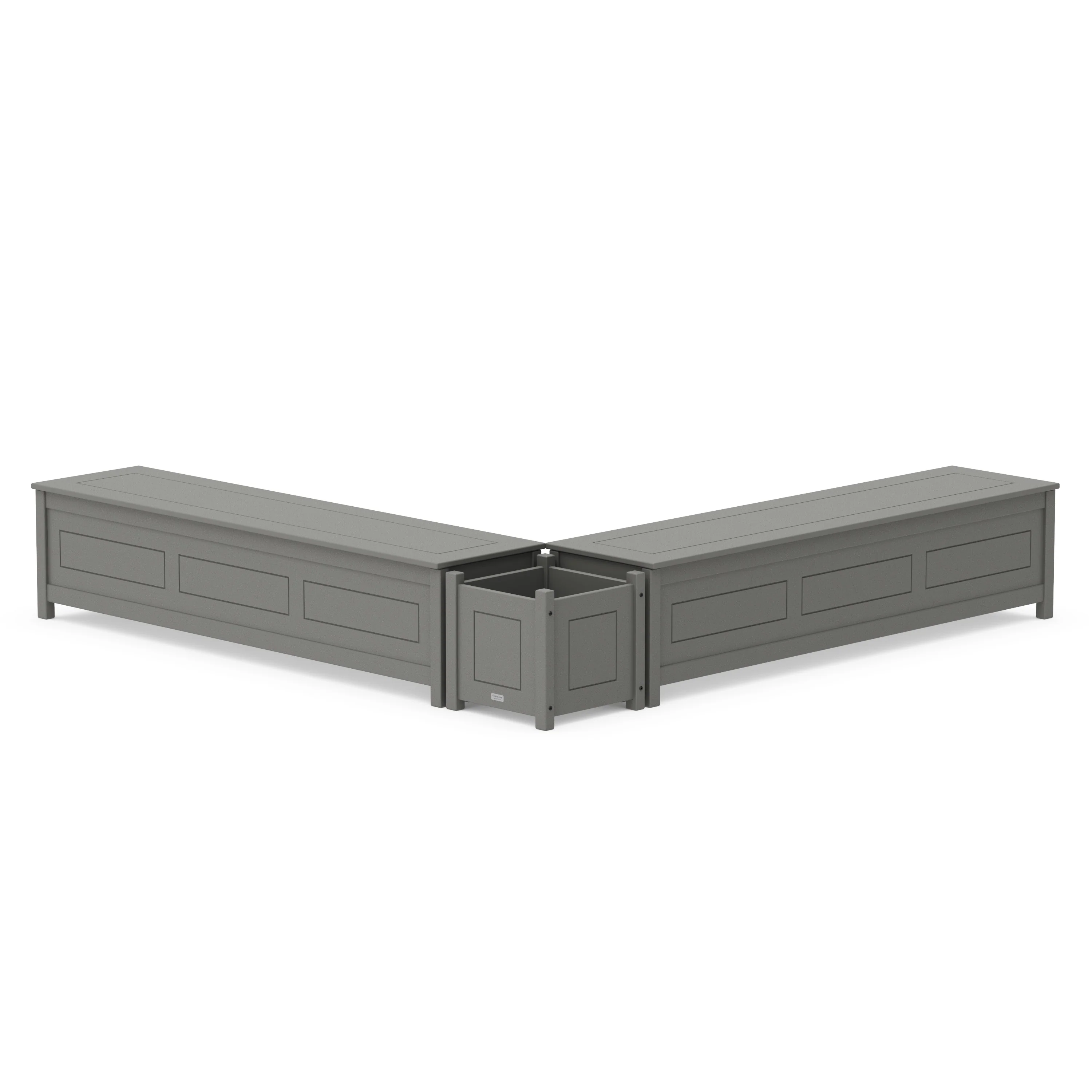 72 Country Living L- Shaped Planter Storage Bench Set