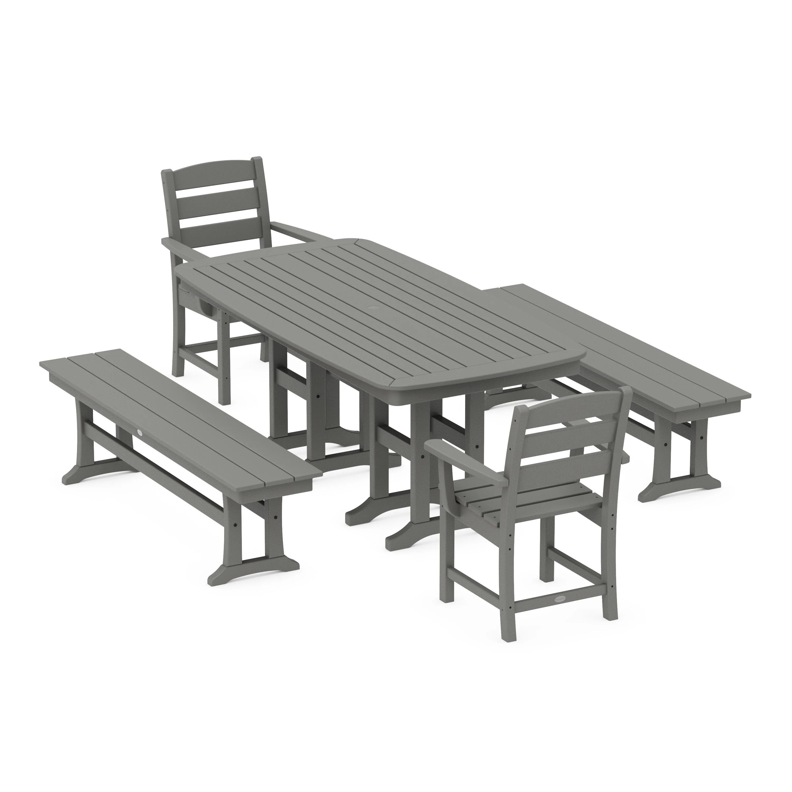 Lakeside 5-Piece Dining Set with Benches