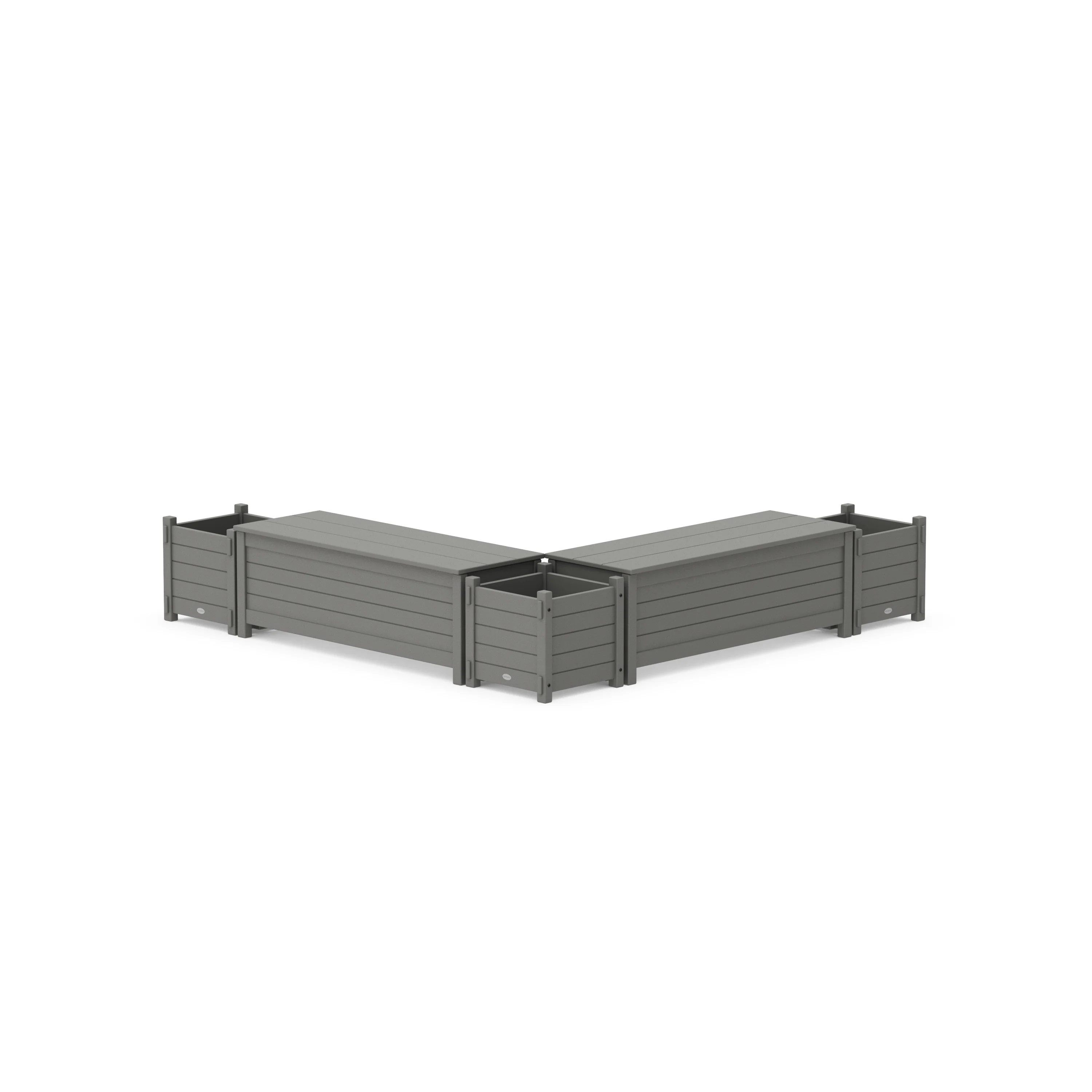48 Nautical L- Shaped Planter Storage Bench Corner Set