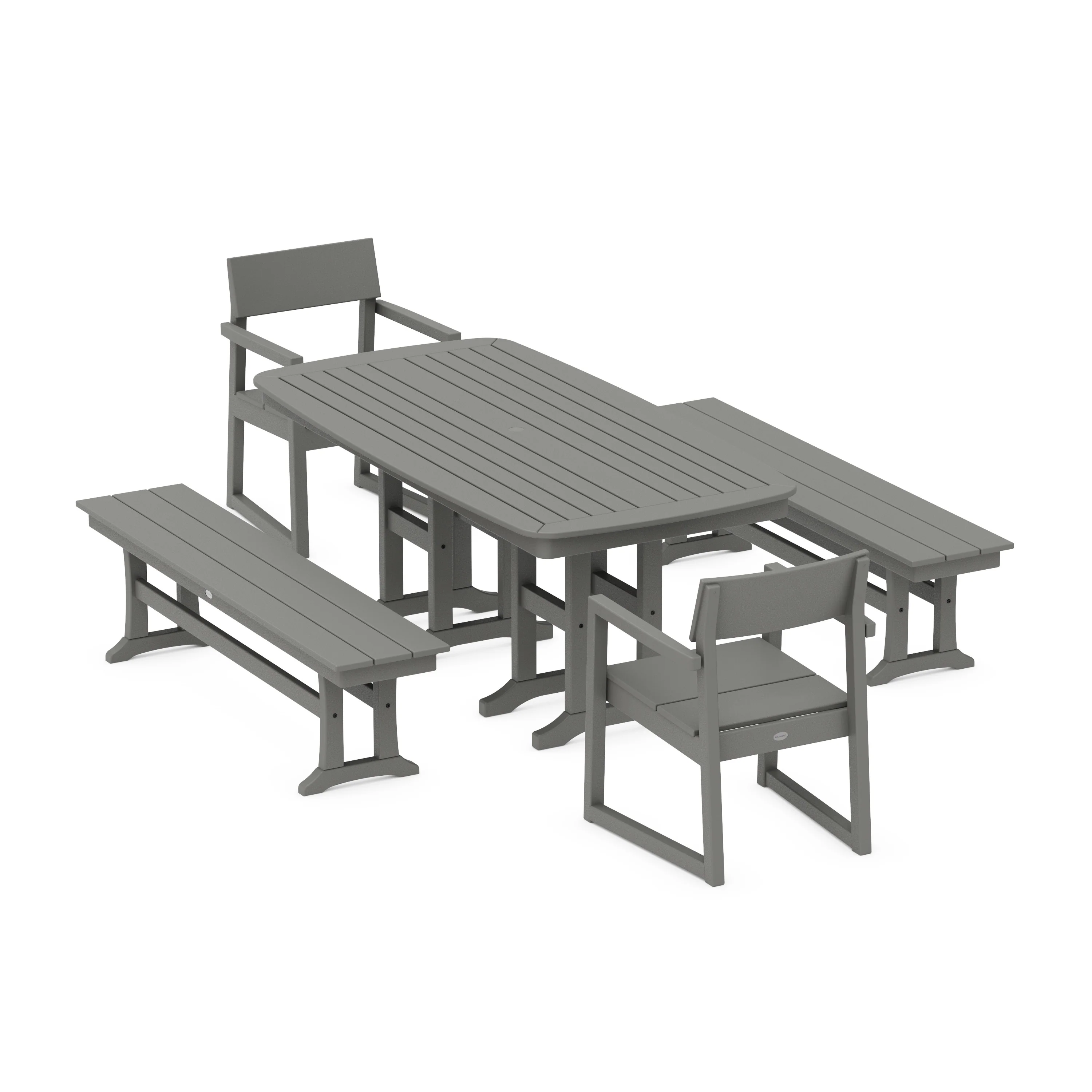 EDGE 5-Piece Dining Set with Benches