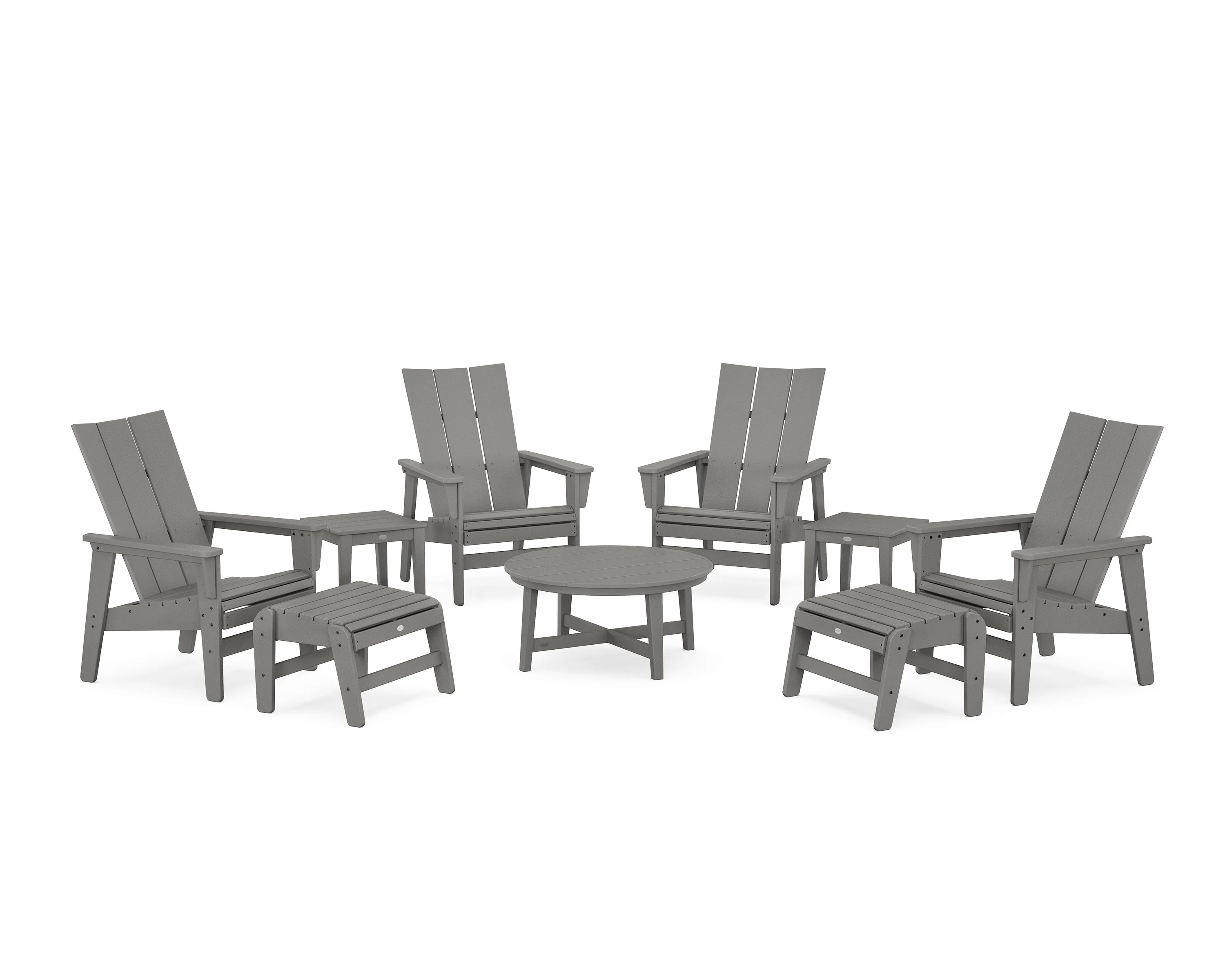 Modern Grand Upright Adirondack 9-Piece Conversation Set