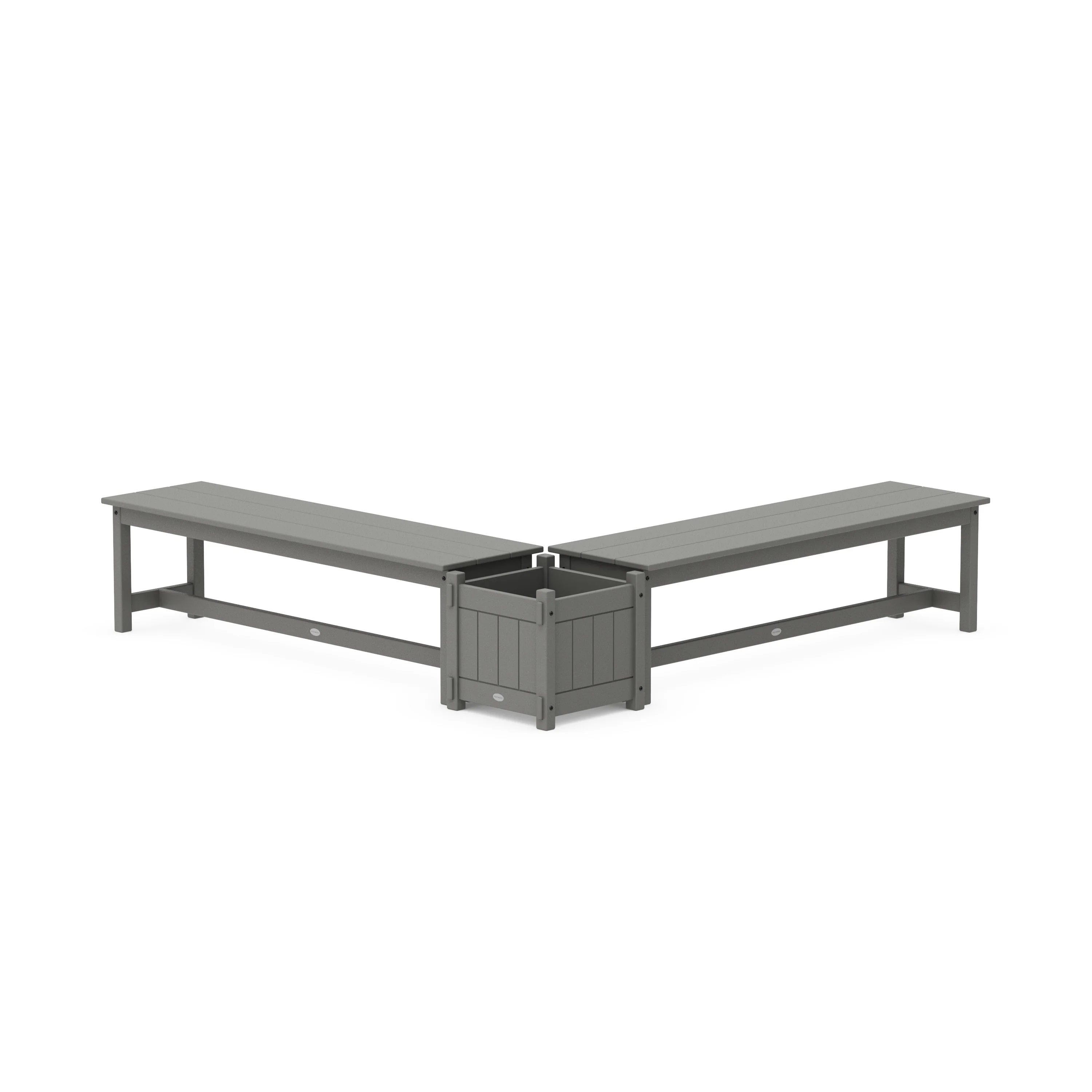 60 Vineyard L- Shaped Planter Bench Set