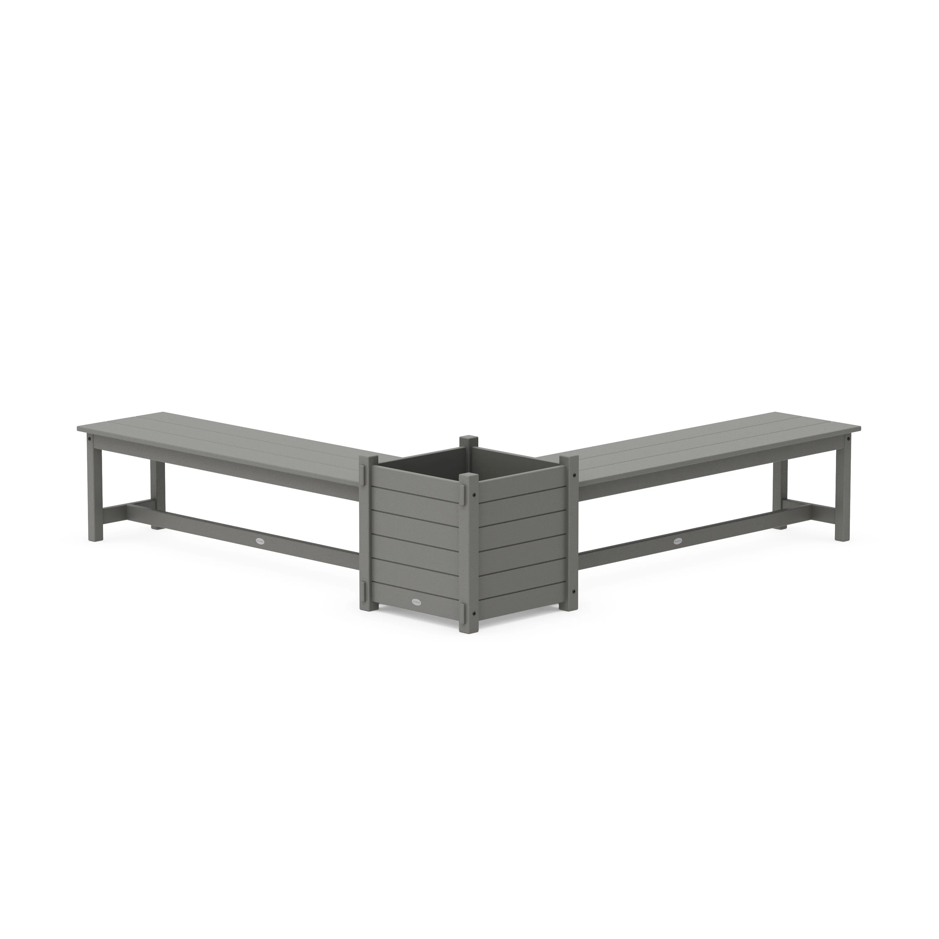 60 Nautical L- Shaped Planter Bench Set- Large