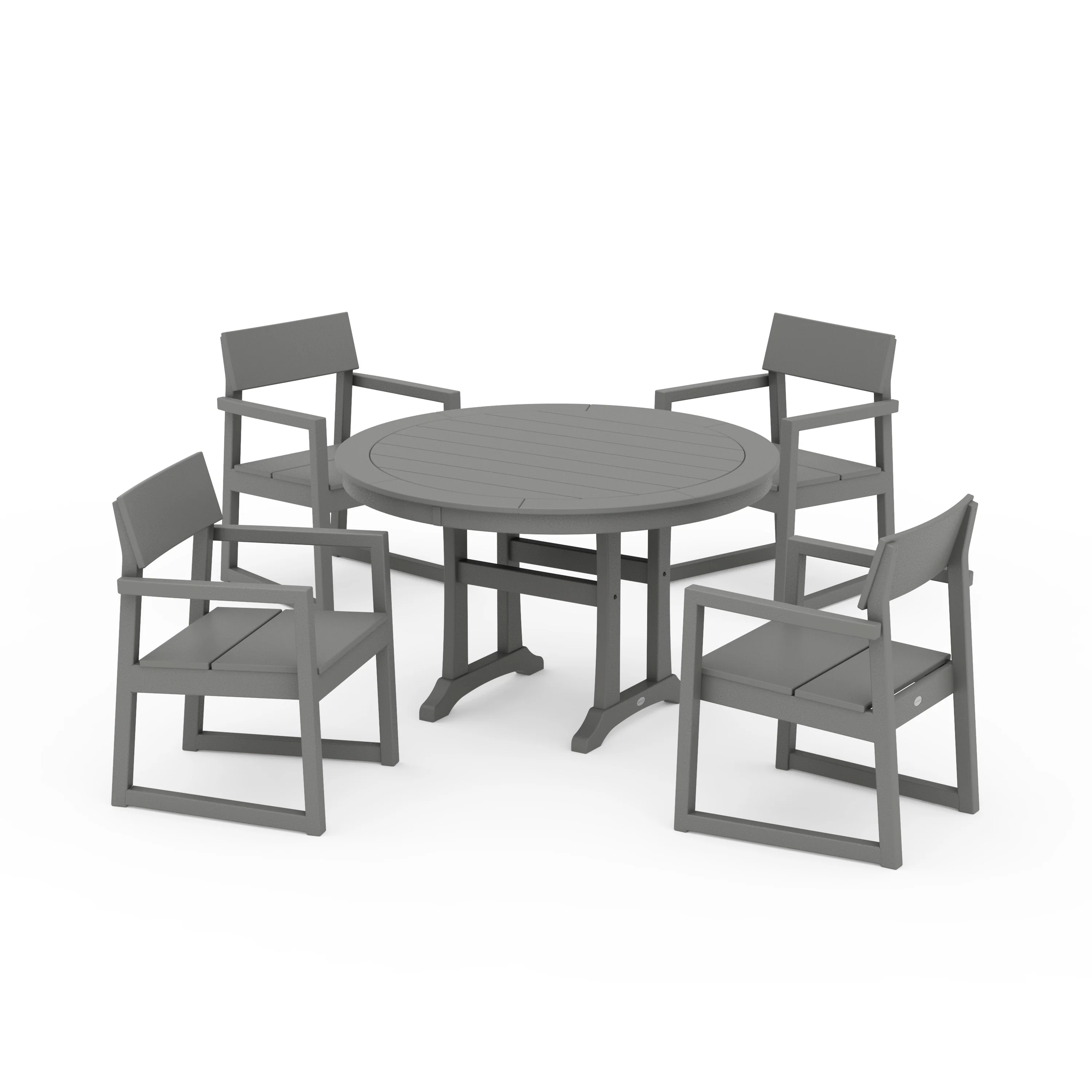 EDGE 5-Piece Round Dining Set with Trestle Legs