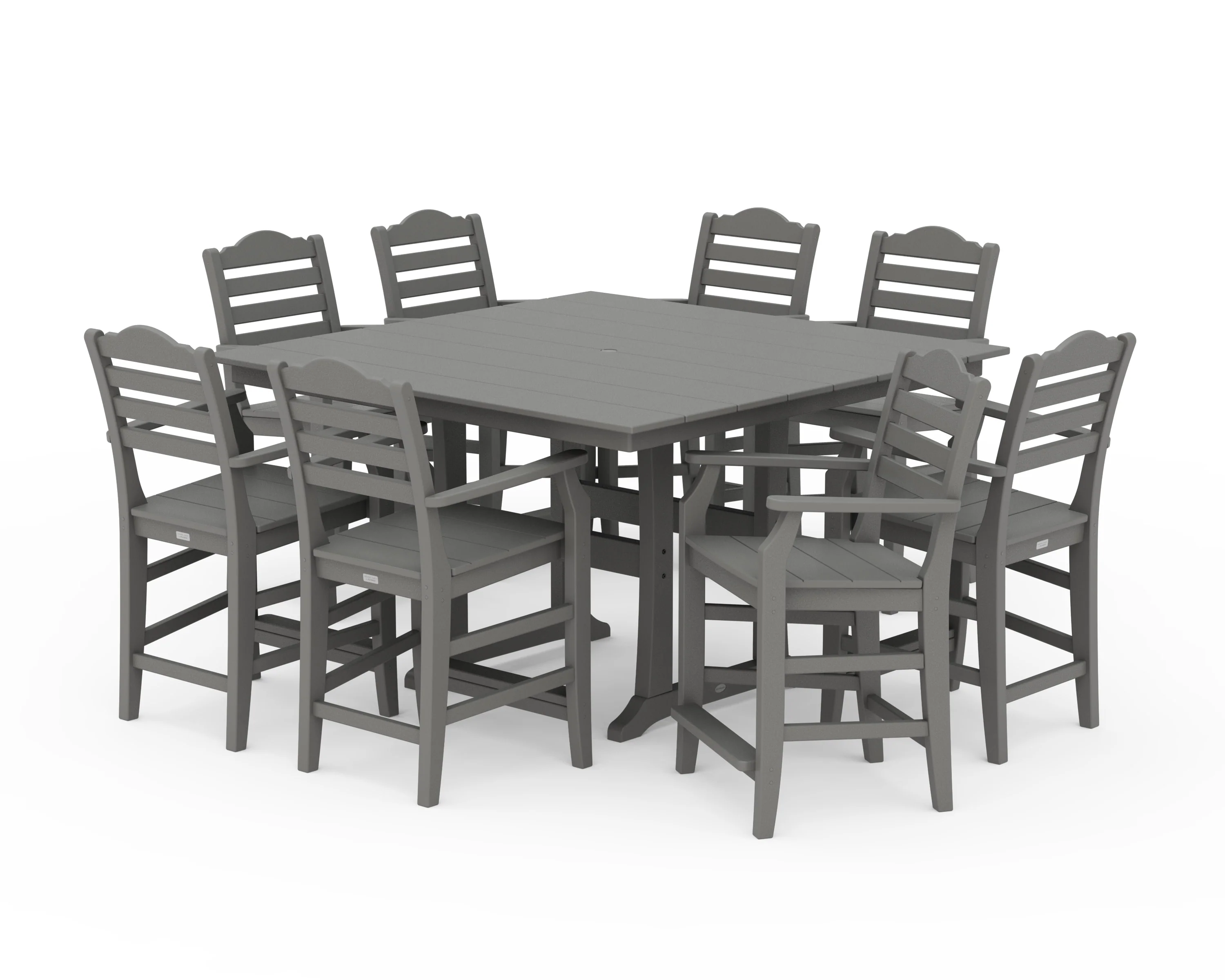 Savannah 9-Piece Square Farmhouse Counter Set with Trestle Legs