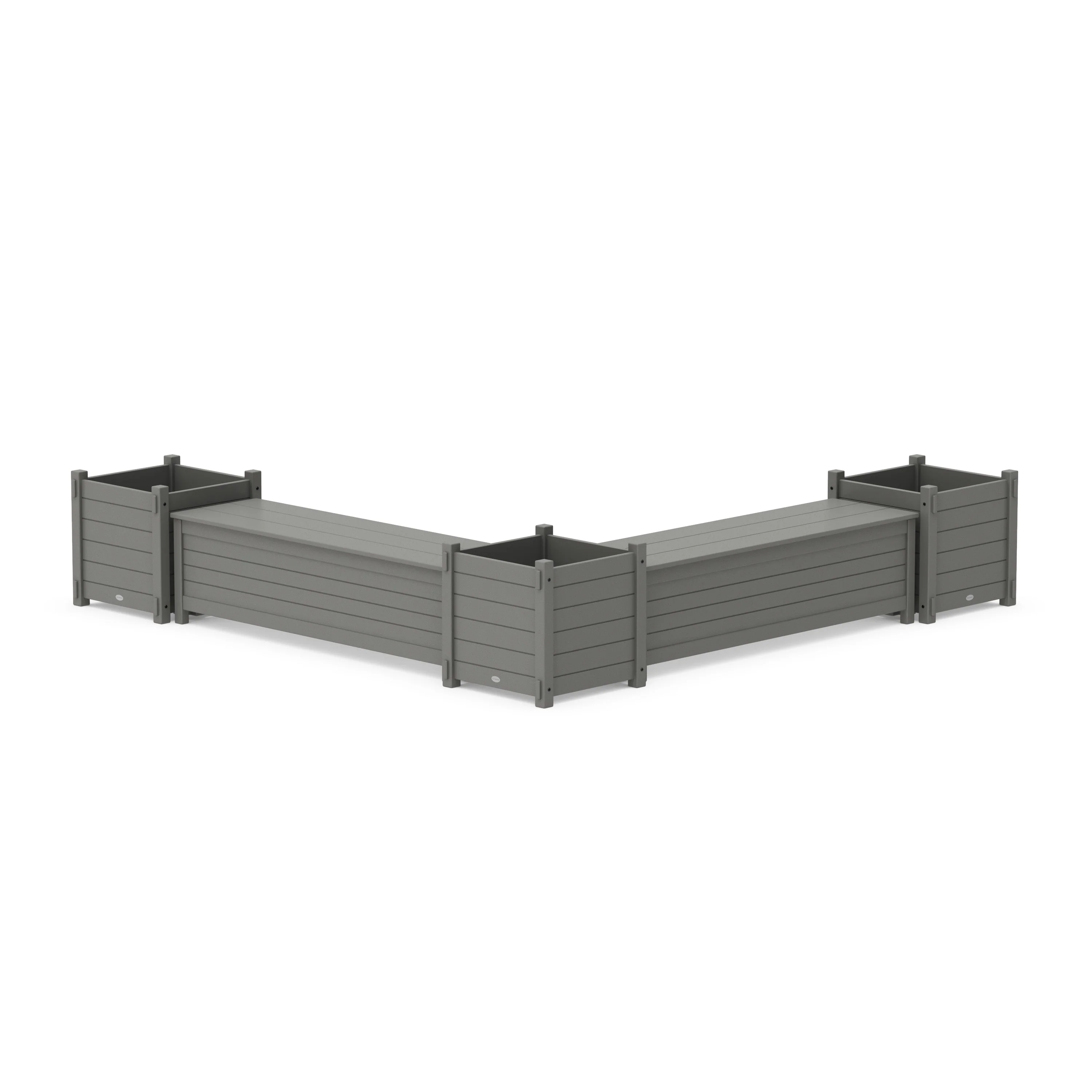 60 Nautical L- Shaped Planter Storage Bench Corner Set- Large
