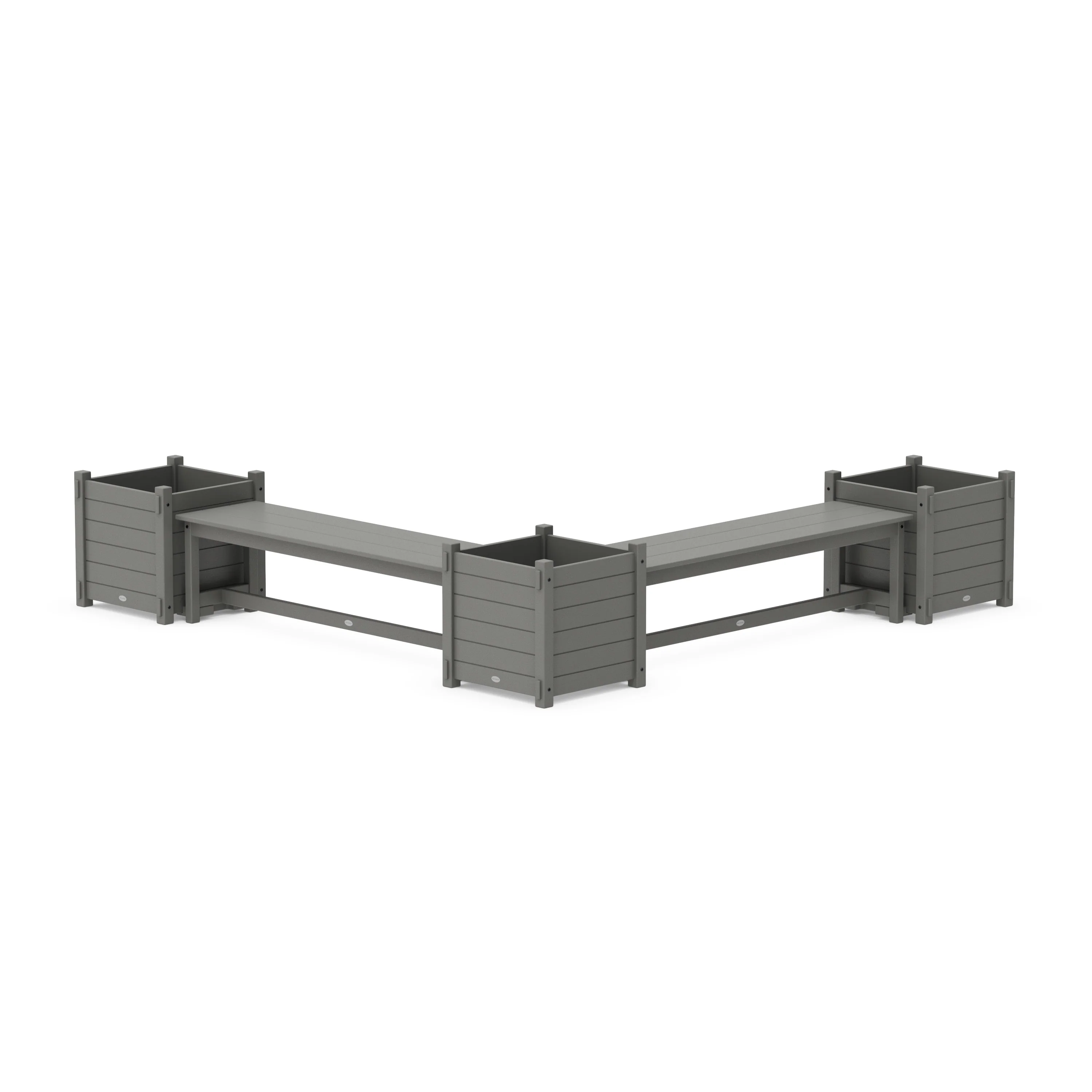 60 Nautical L- Shaped Planter Bench Corner Set - Large