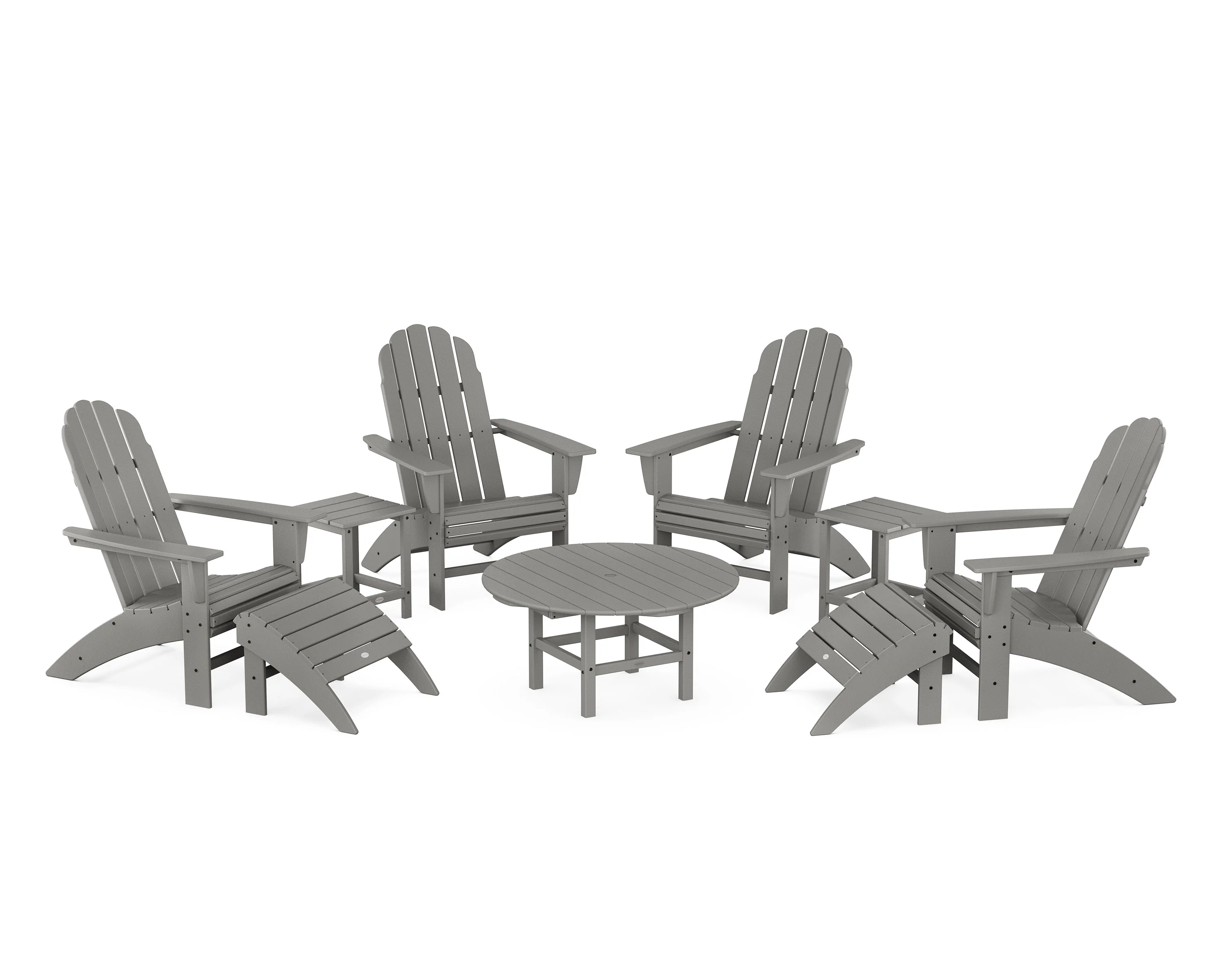 Vineyard Curveback Adirondack Chair 9-Piece Conversation Set