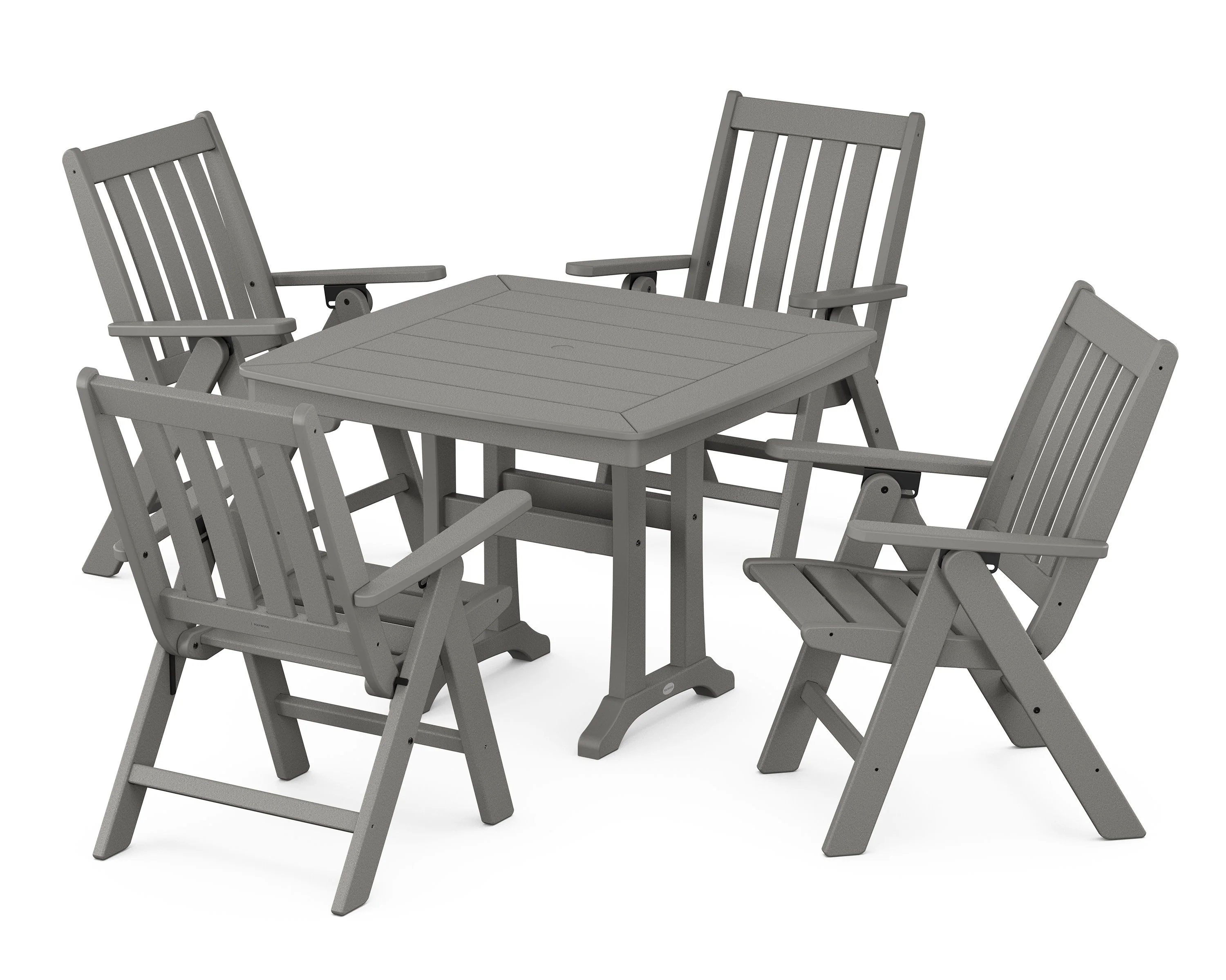 Vineyard Folding 5-Piece Dining Set with Trestle Legs