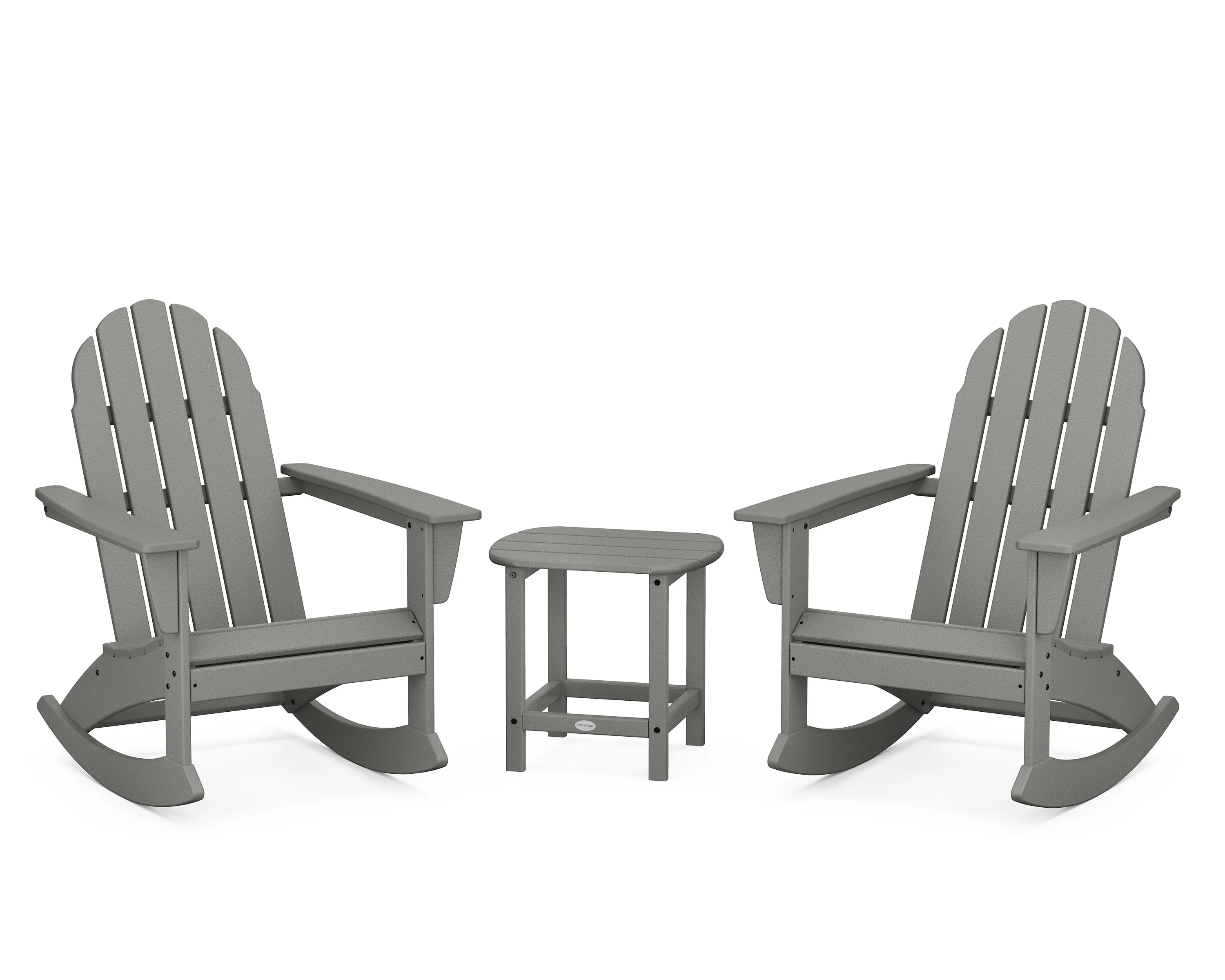 Vineyard 3-Piece Adirondack Rocking Chair Set with South Beach 18 Side Table