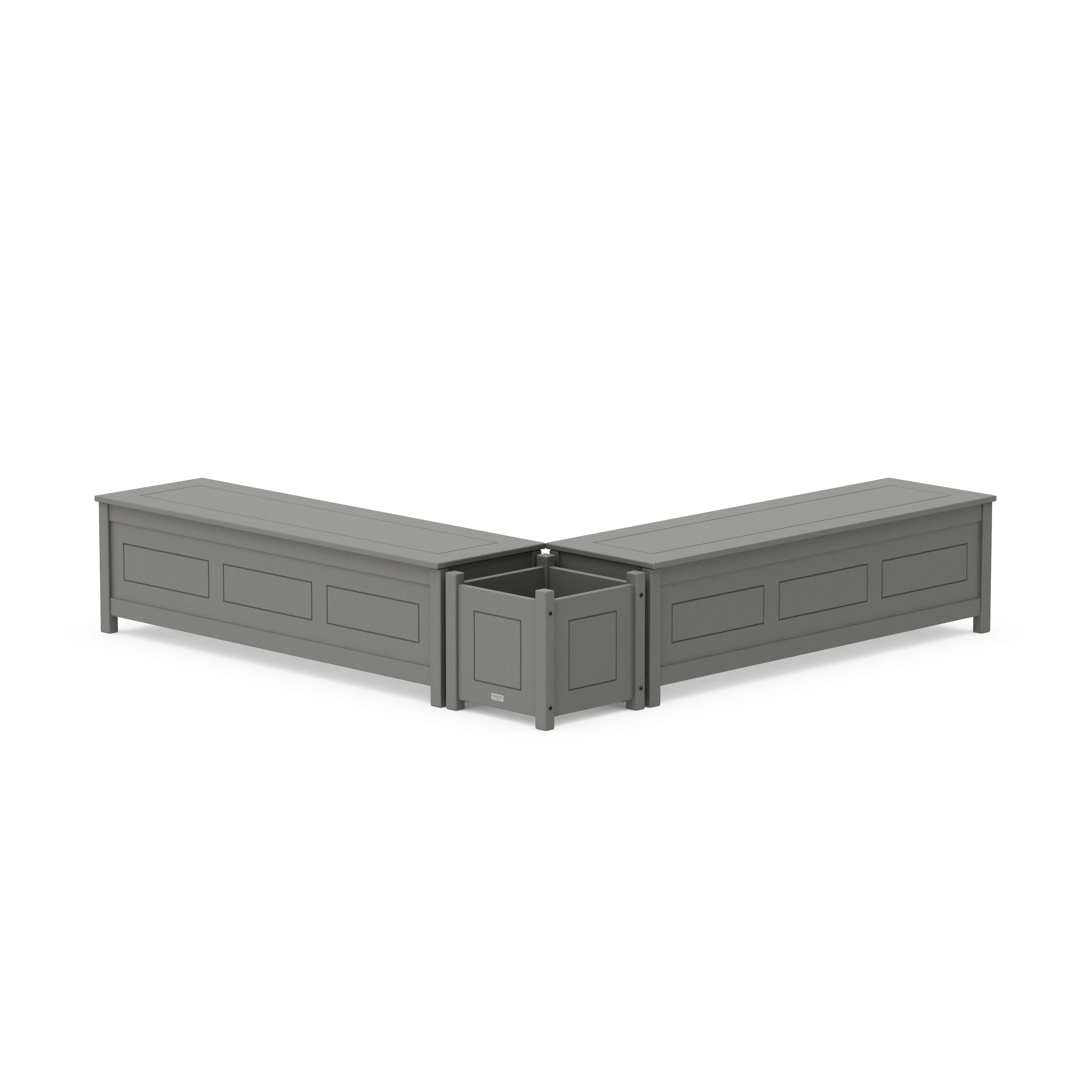 60 Country Living L- Shaped Planter Storage Bench Set
