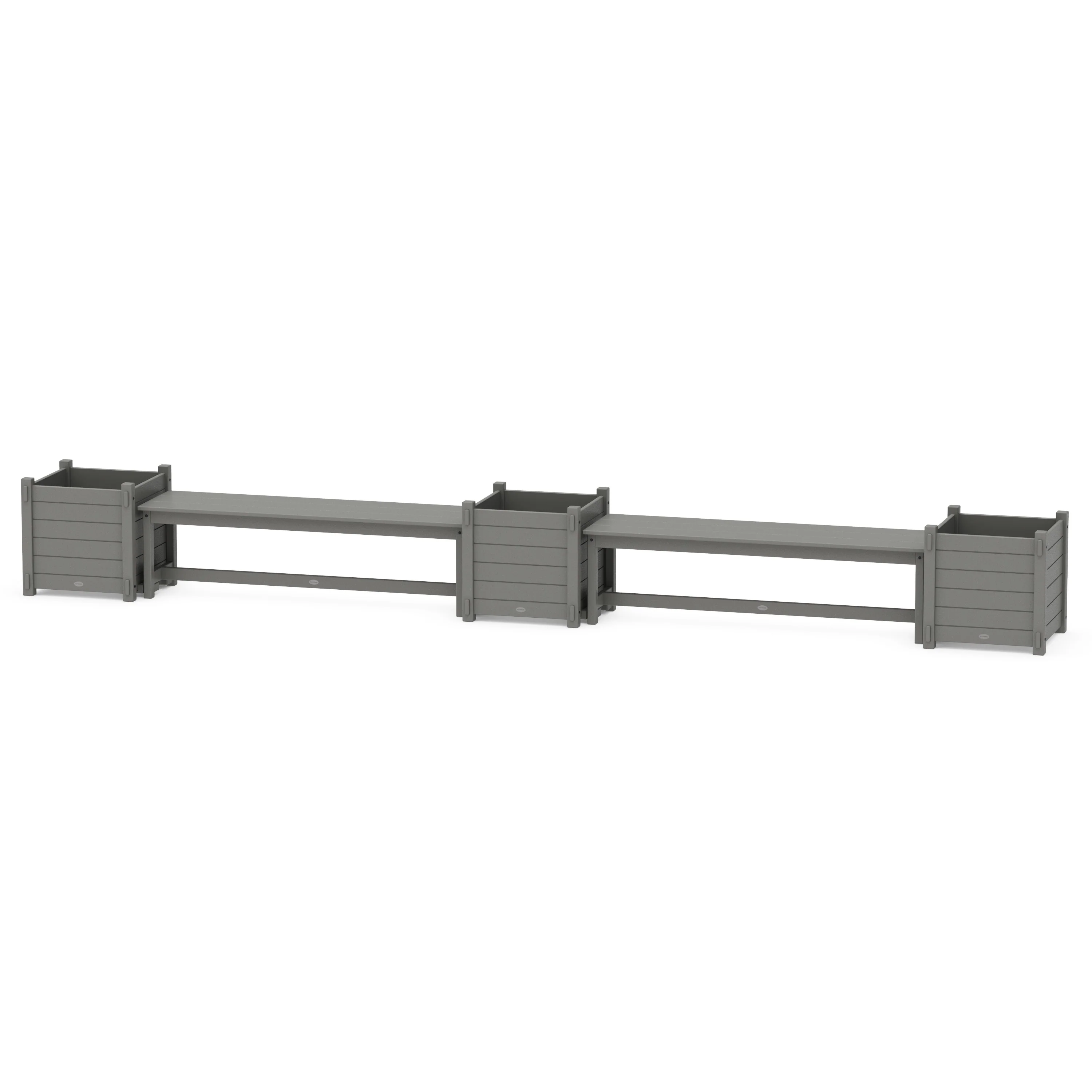 60 Nautical Straight Double Planter Bench Set - Large