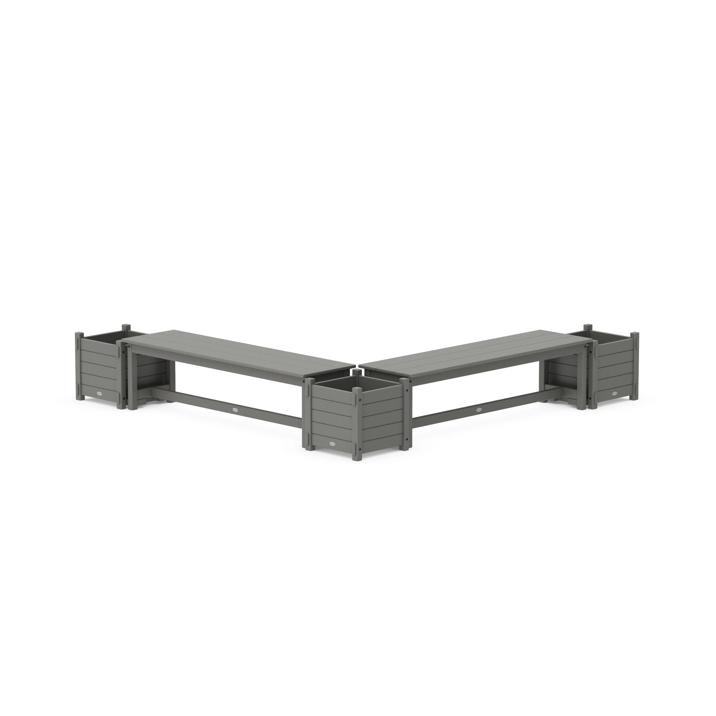 60 Nautical L- Shaped Planter Bench Corner Set