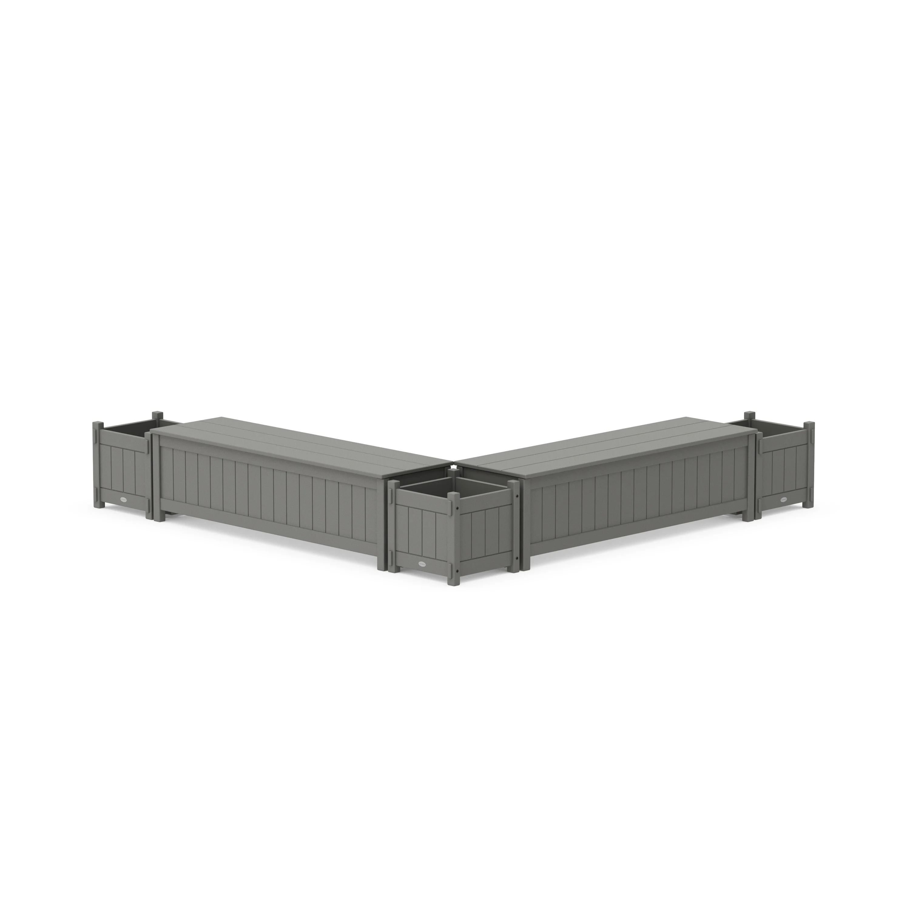 60 Vineyard L- Shaped Planter Storage Bench Corner Set