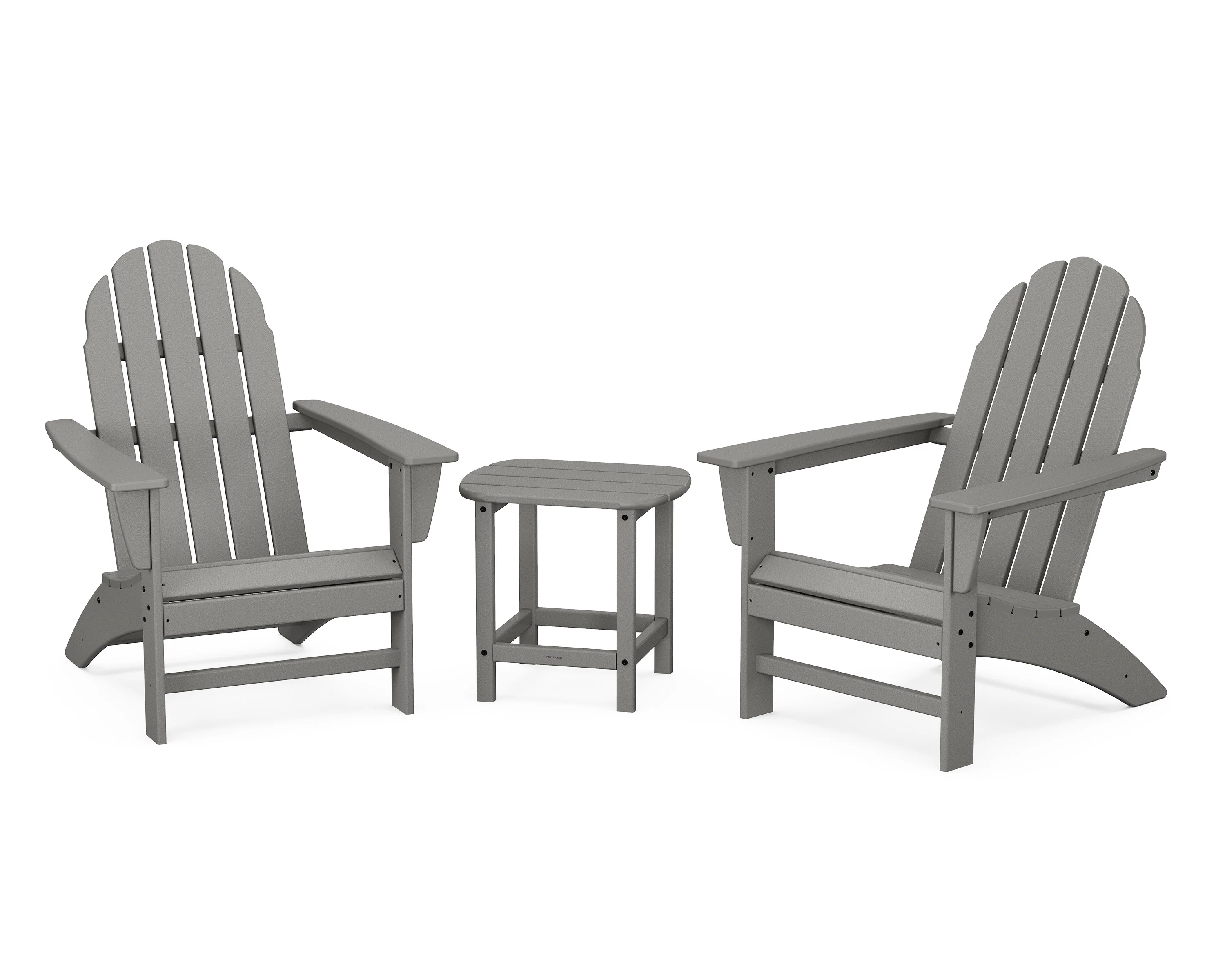 Vineyard 3-Piece Adirondack Set with South Beach 18 Side Table