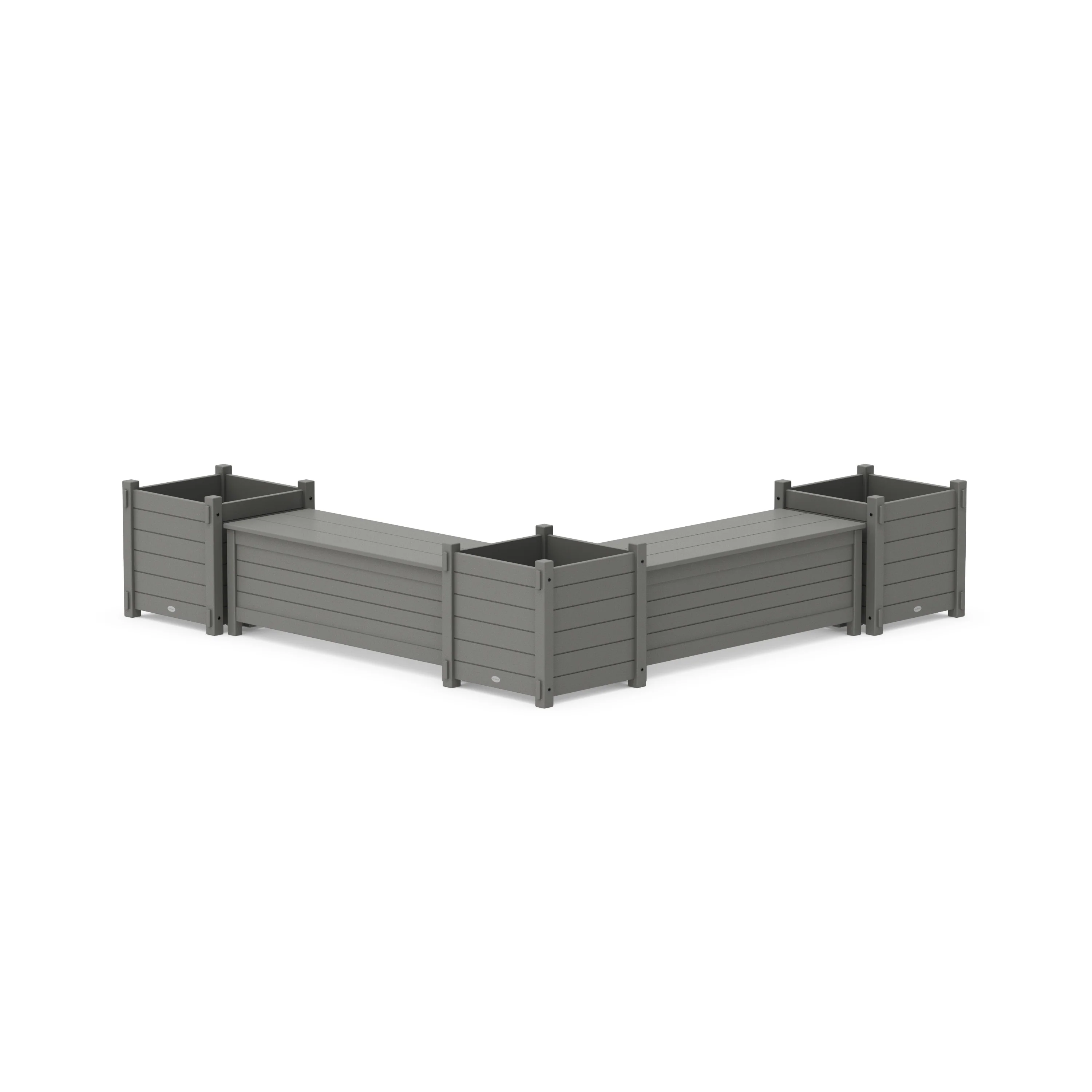 48 Nautical L- Shaped Planter Storage Bench Corner Set- Large